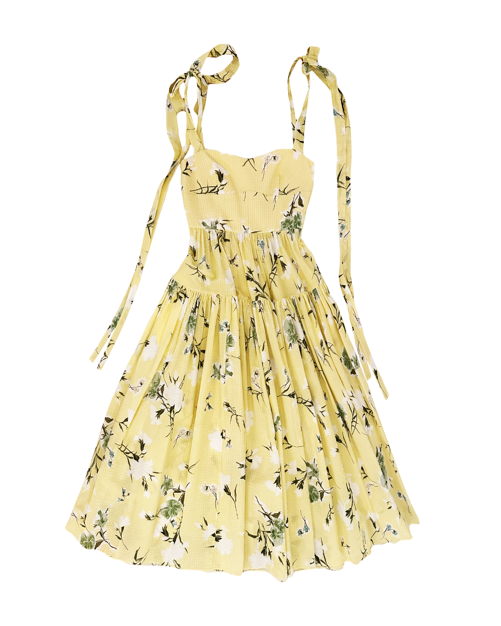 ERDEM | SLEEVELESS COTTON FIT AND FLARE MIDI DRESS
