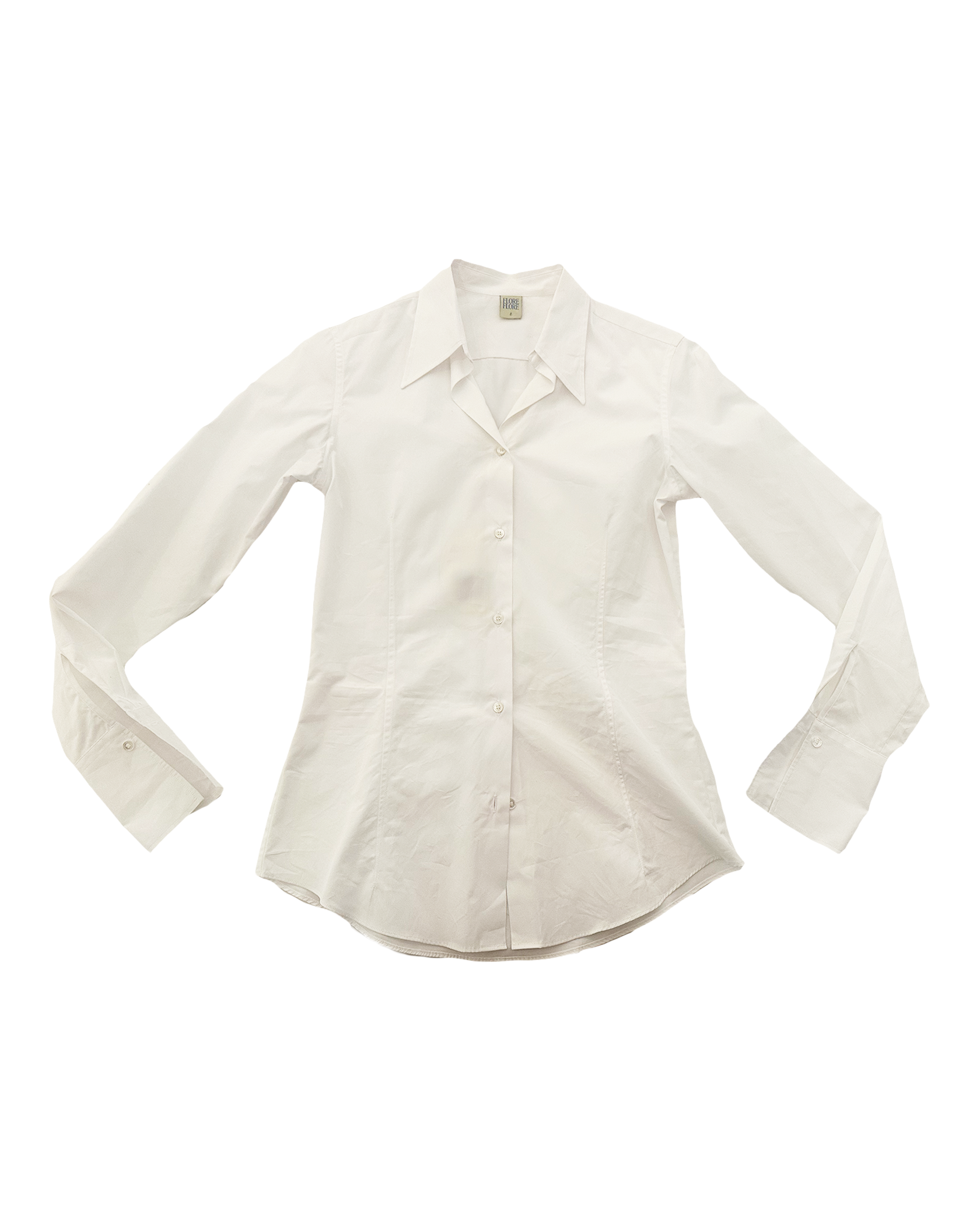 FLORE FLORE | LONG SLEEVE COTTON FITTED BUTTON DOWN TOP
