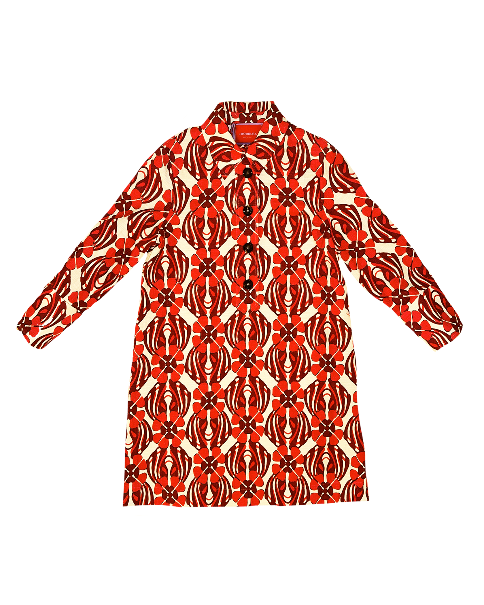 LA DOUBLE J | LONG SLEEVE COTTON PRINTED SHORT ARTEMIS DRESS