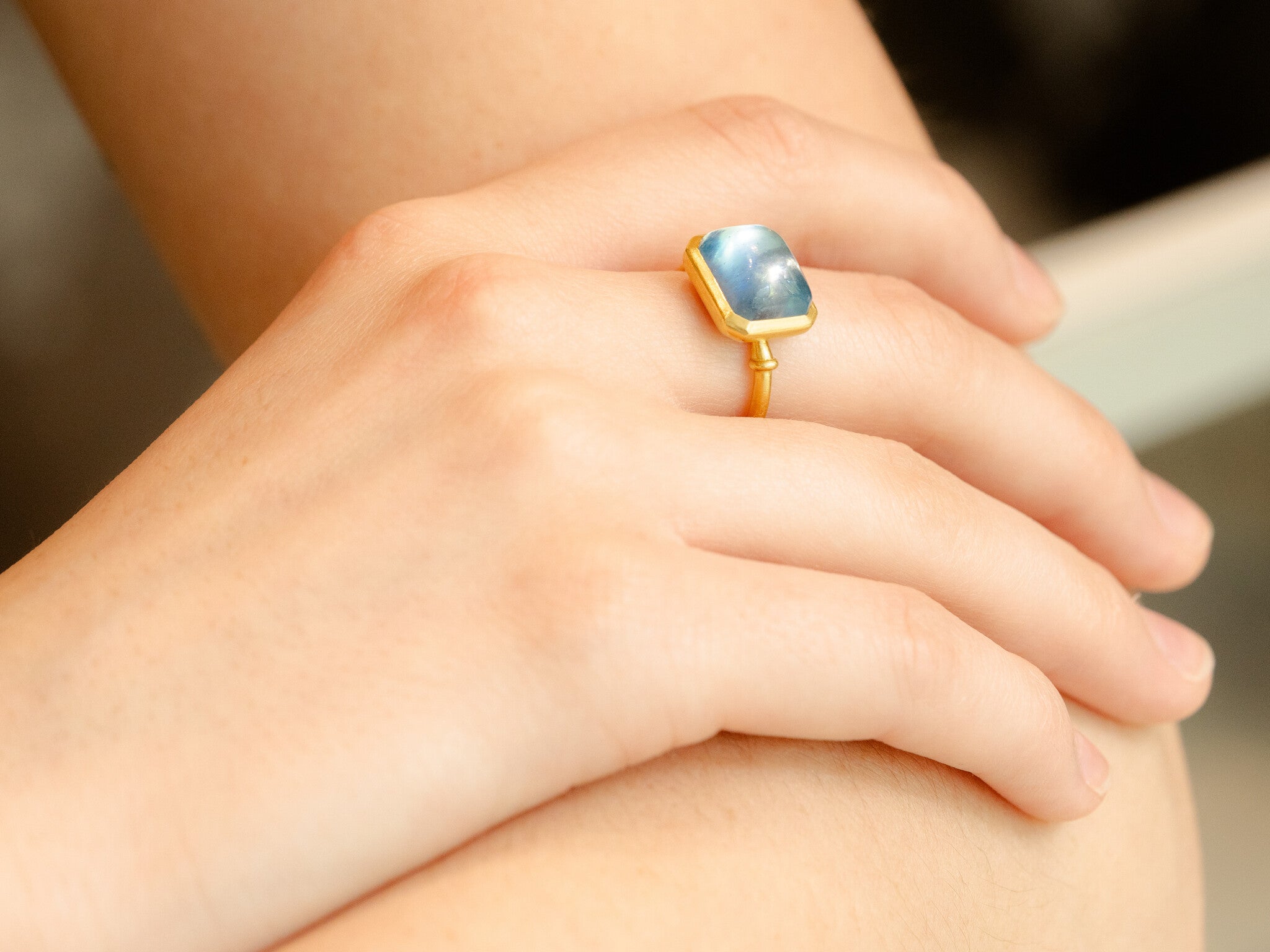 AQUAMARINE CASPA RING