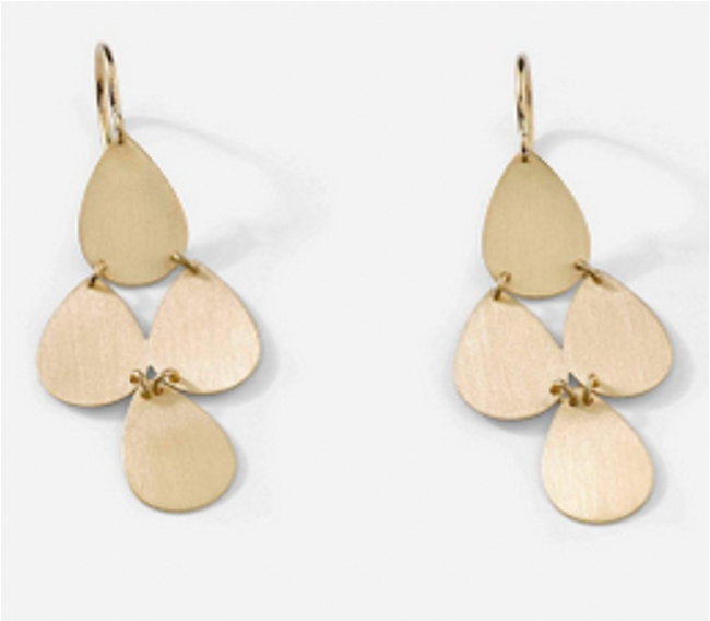 IRENE NEUWIRTH | FLAT GOLD 4 DROP EARRINGS