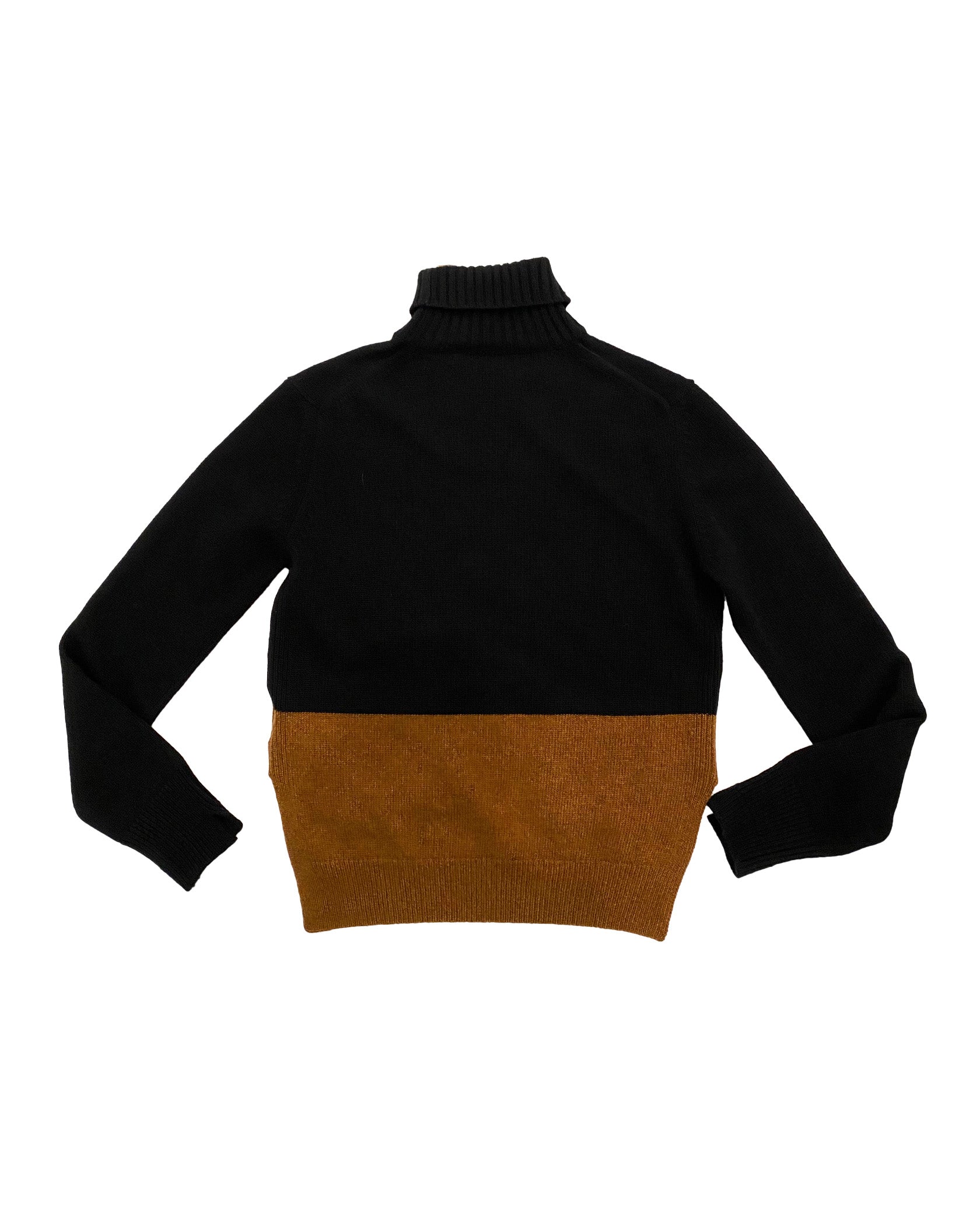 PLAN C | COLOR BLOCK TURTLENECK SWEATER