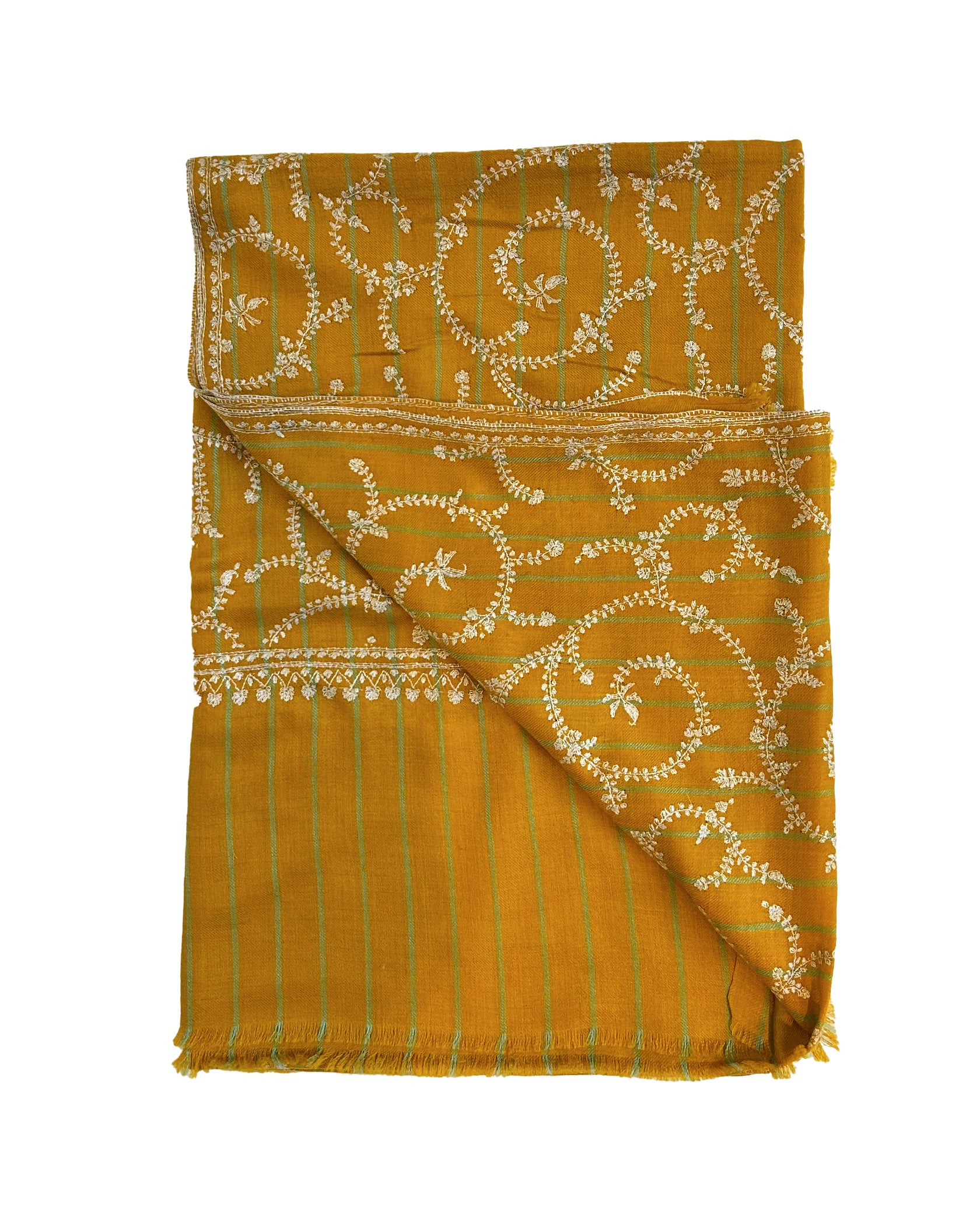 YASER | MUSTARD STRIPE SWIRL SHAWL