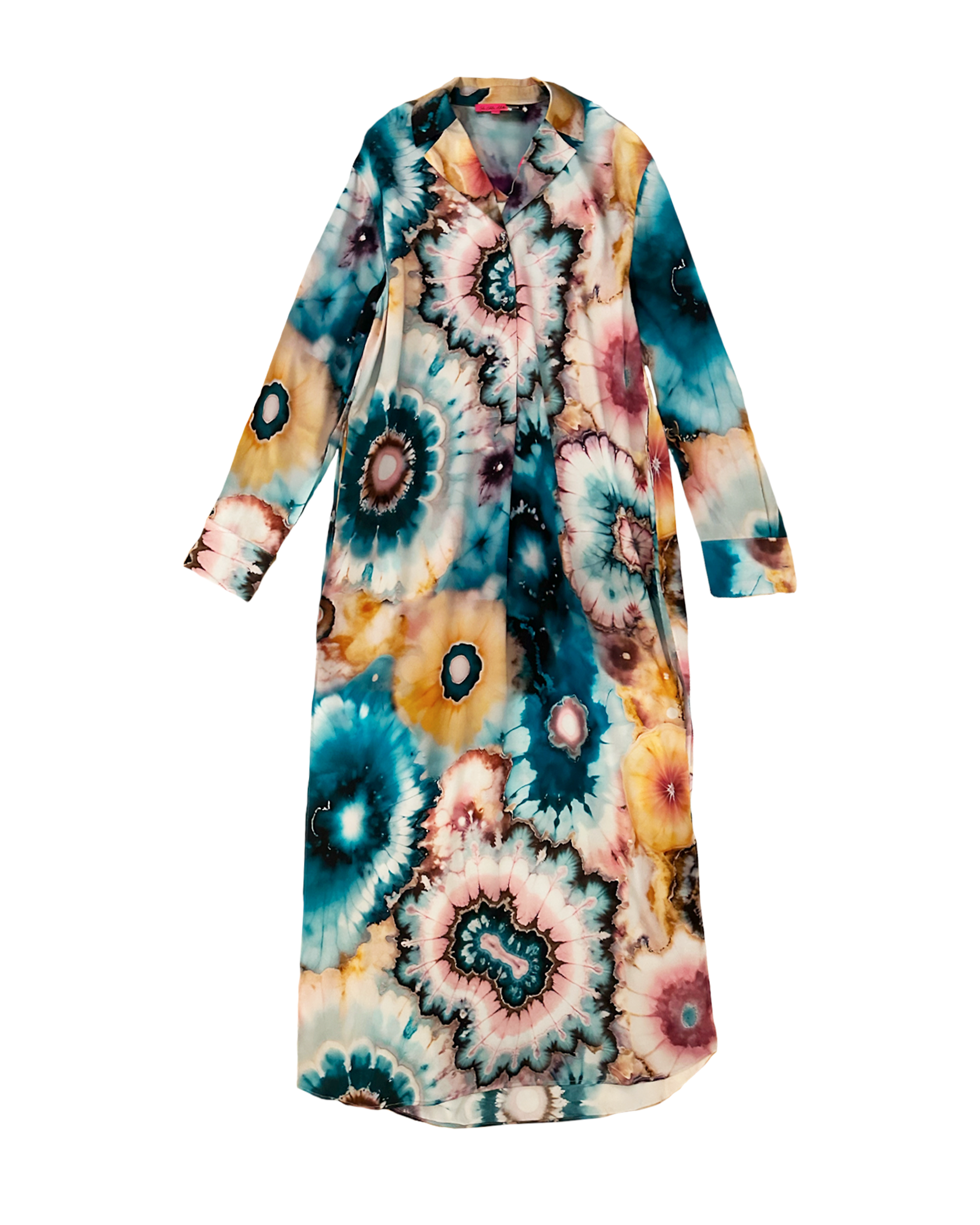 THE ELDER STATESMAN | LONG SLEEVE SILK TIE DYE CAFTAN