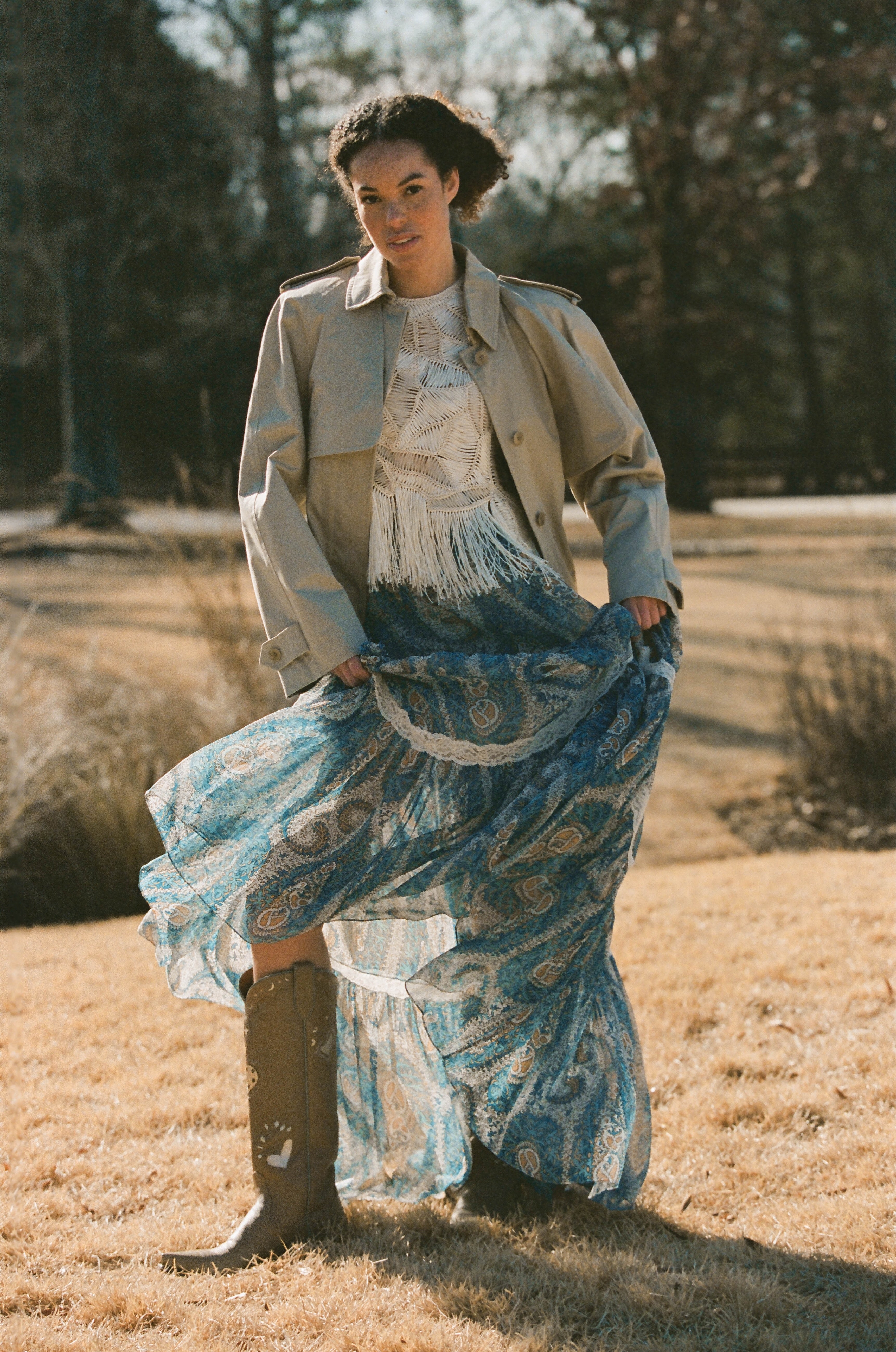 ETRO | LACE TIRED PRINTED MAXI SKIRT