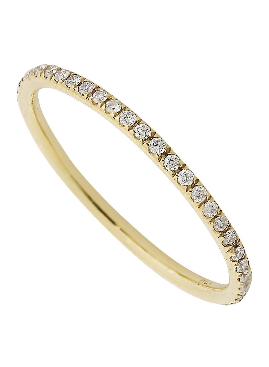 WHITE DIAMOND & YELLOW GOLD THREAD RING