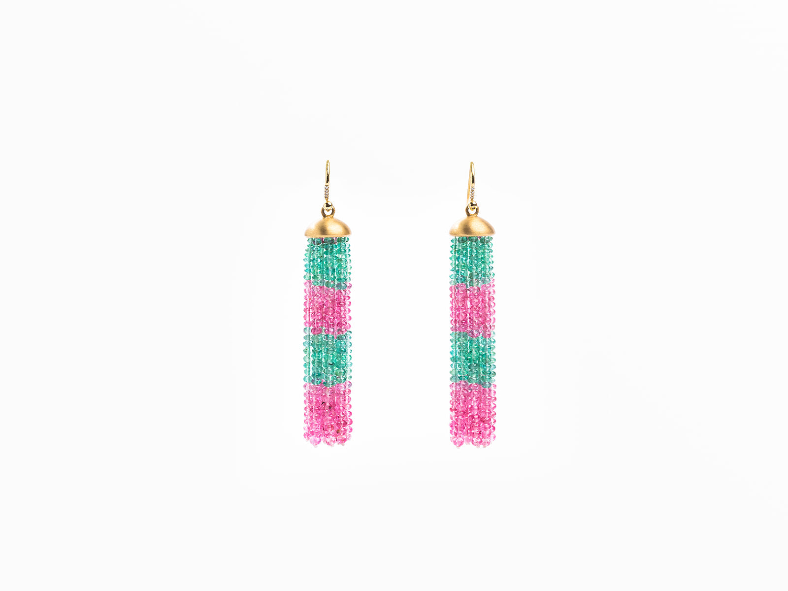 IRENE NEUWIRTH | SPINEL & EMERALD TASSELL EARRINGS