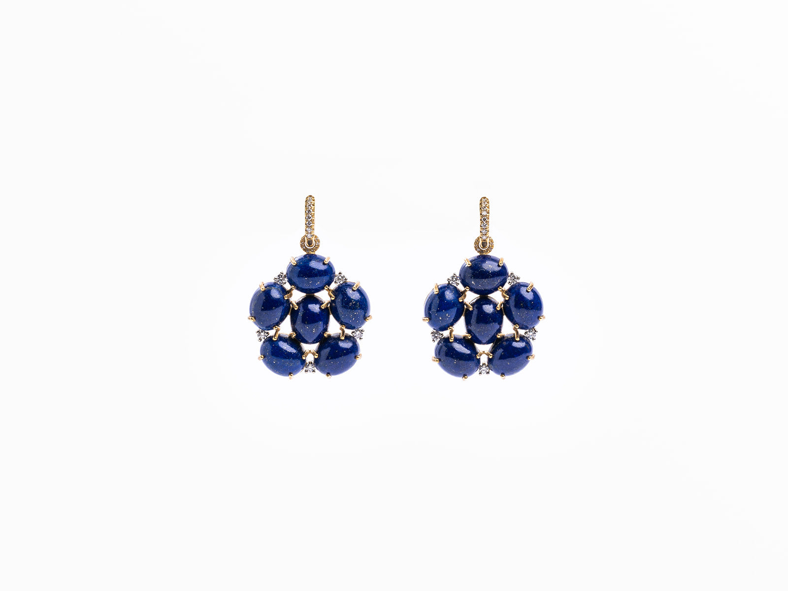 IRENE NEUWIRTH | FLORET LAPIS & DIAMOND EARRINGS