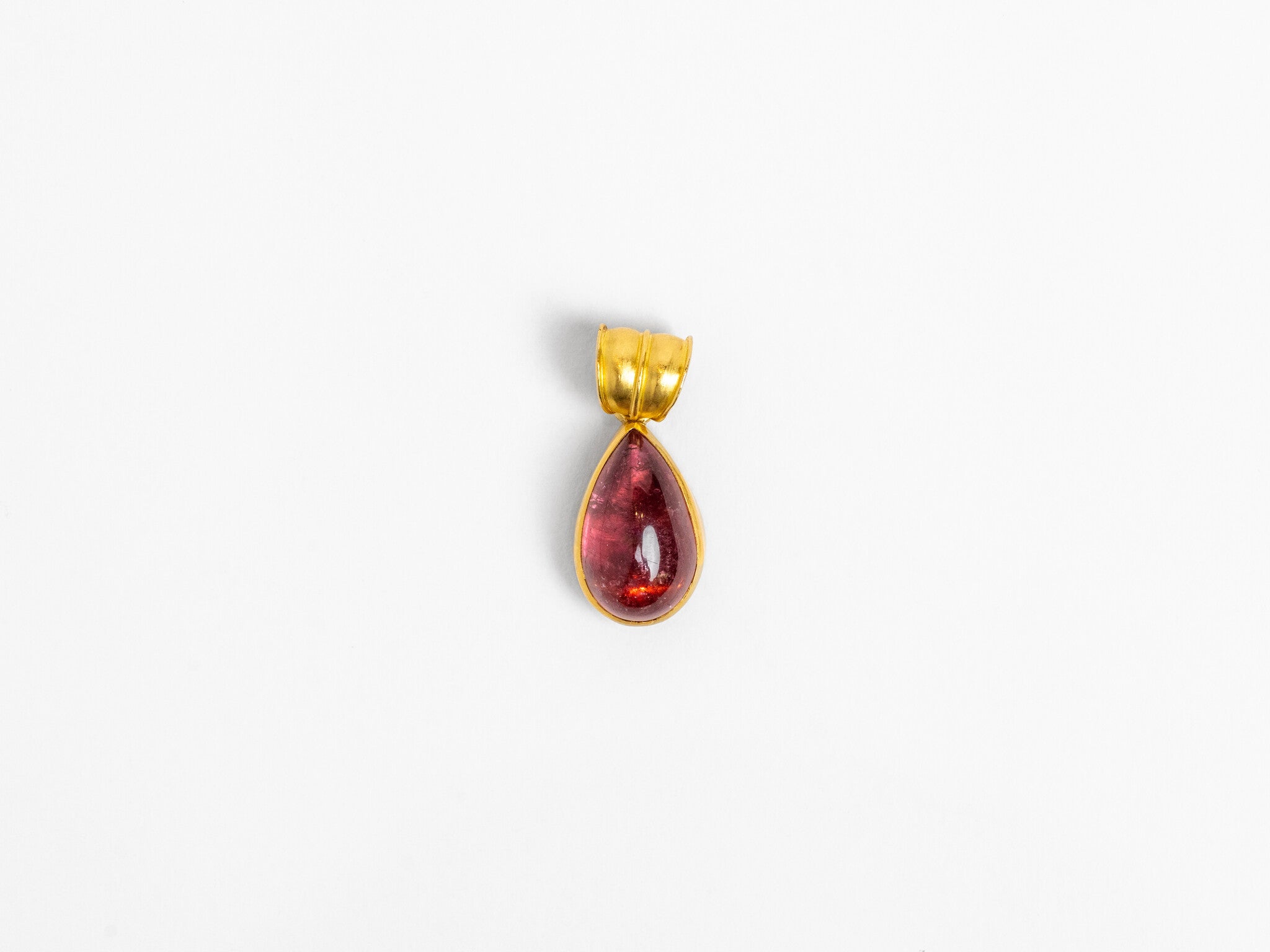 ROSE TOURMALINE TEAR PENDANT