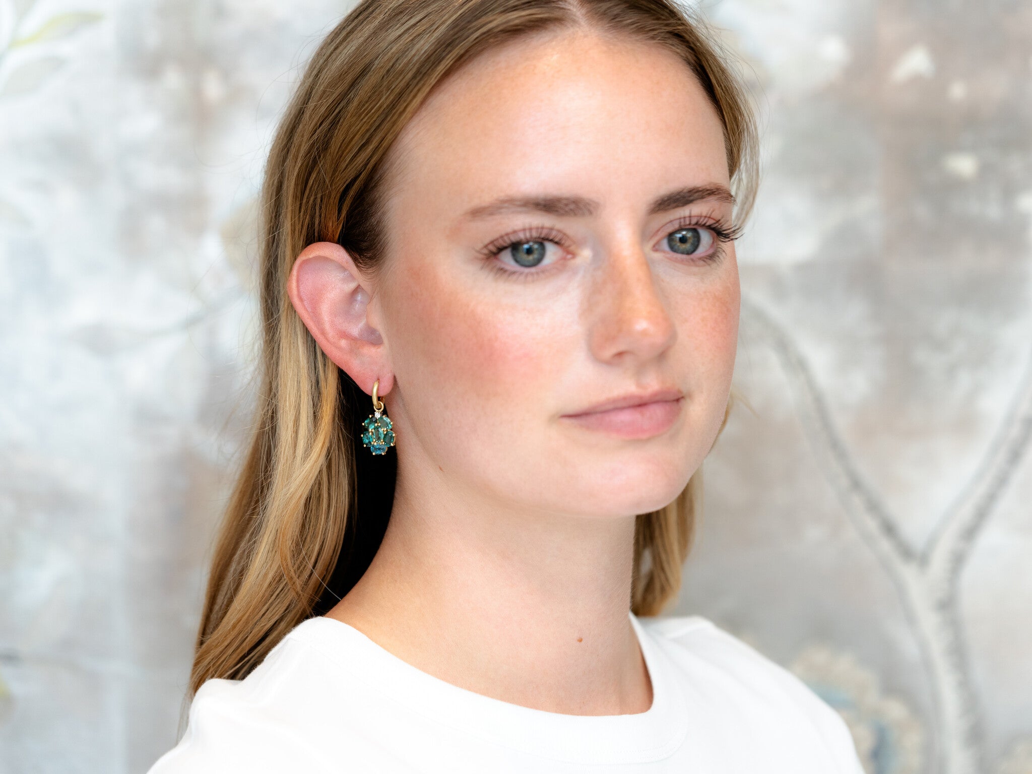 INDICOLITE CLUSTER FLOWER EARRINGS