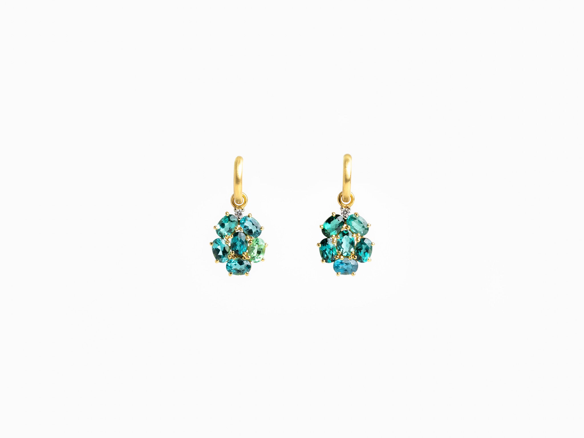 INDICOLITE CLUSTER FLOWER EARRINGS