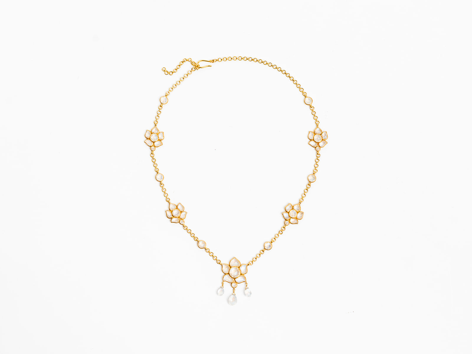 MUNNU THE GEM PALACE | MOONSTONE LOTUS NECKLACE
