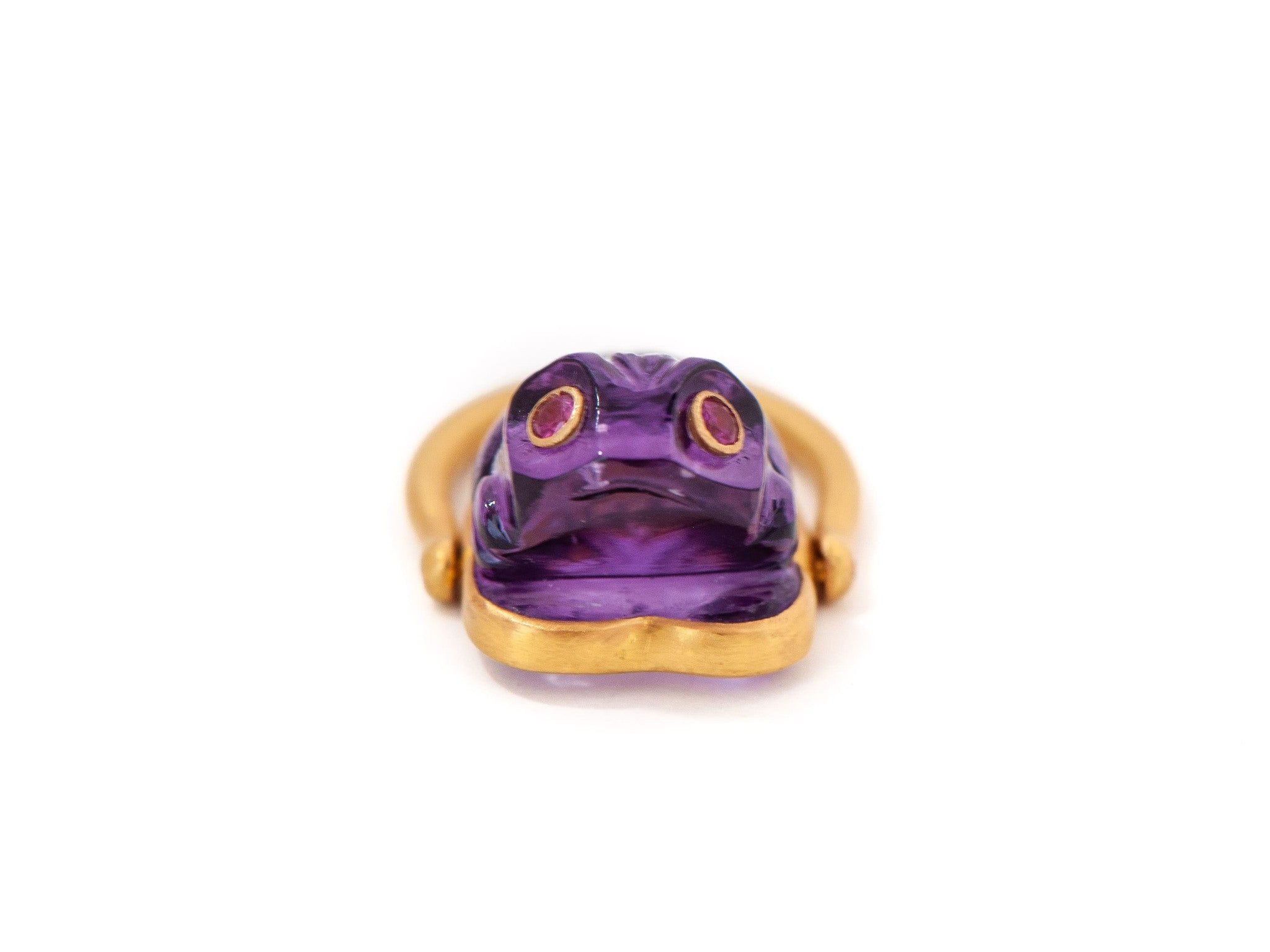 AMETHYST FROG RING WITH RUBY EYES