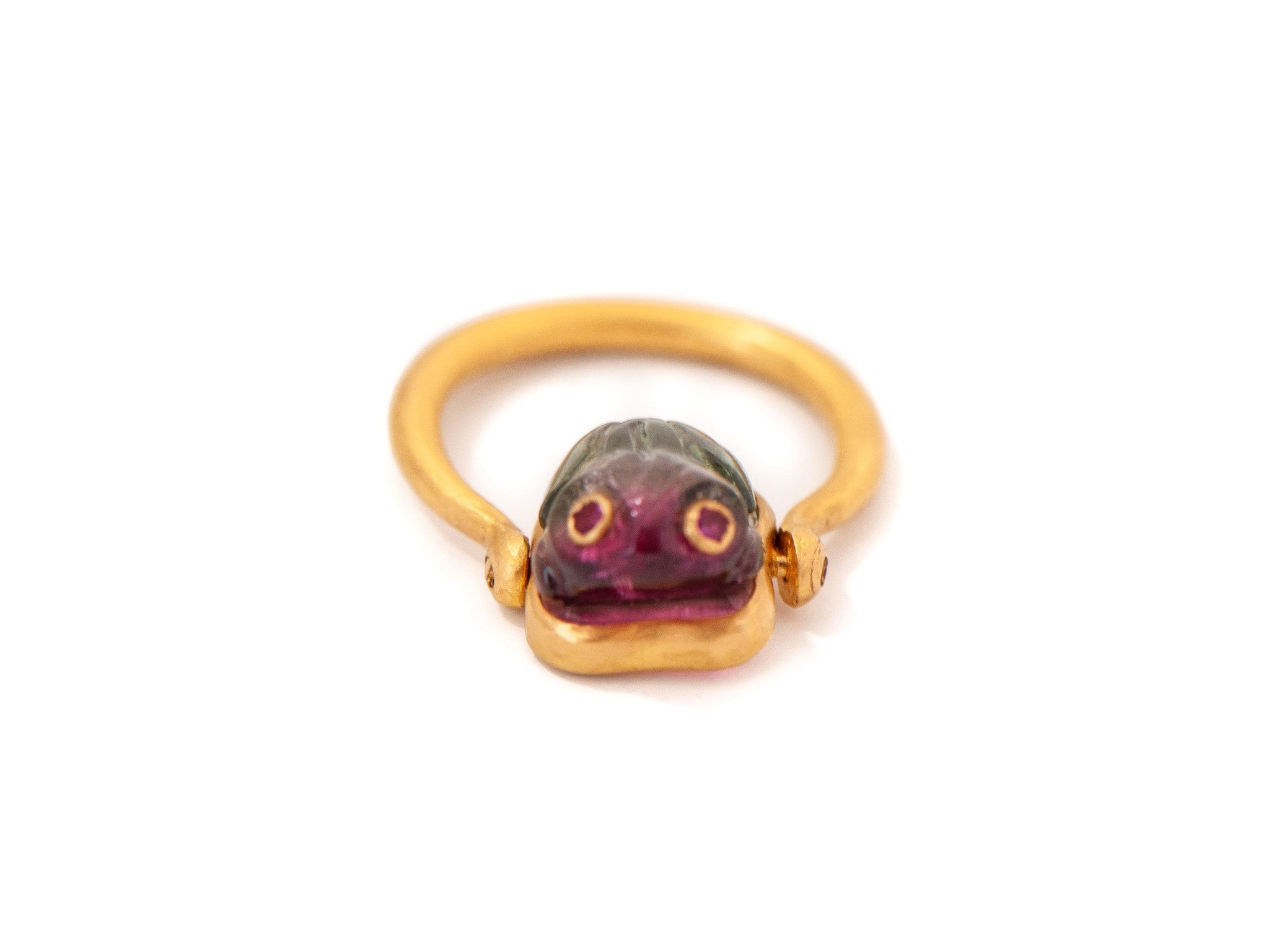 WATERMELON TOURMALINE FROG RING