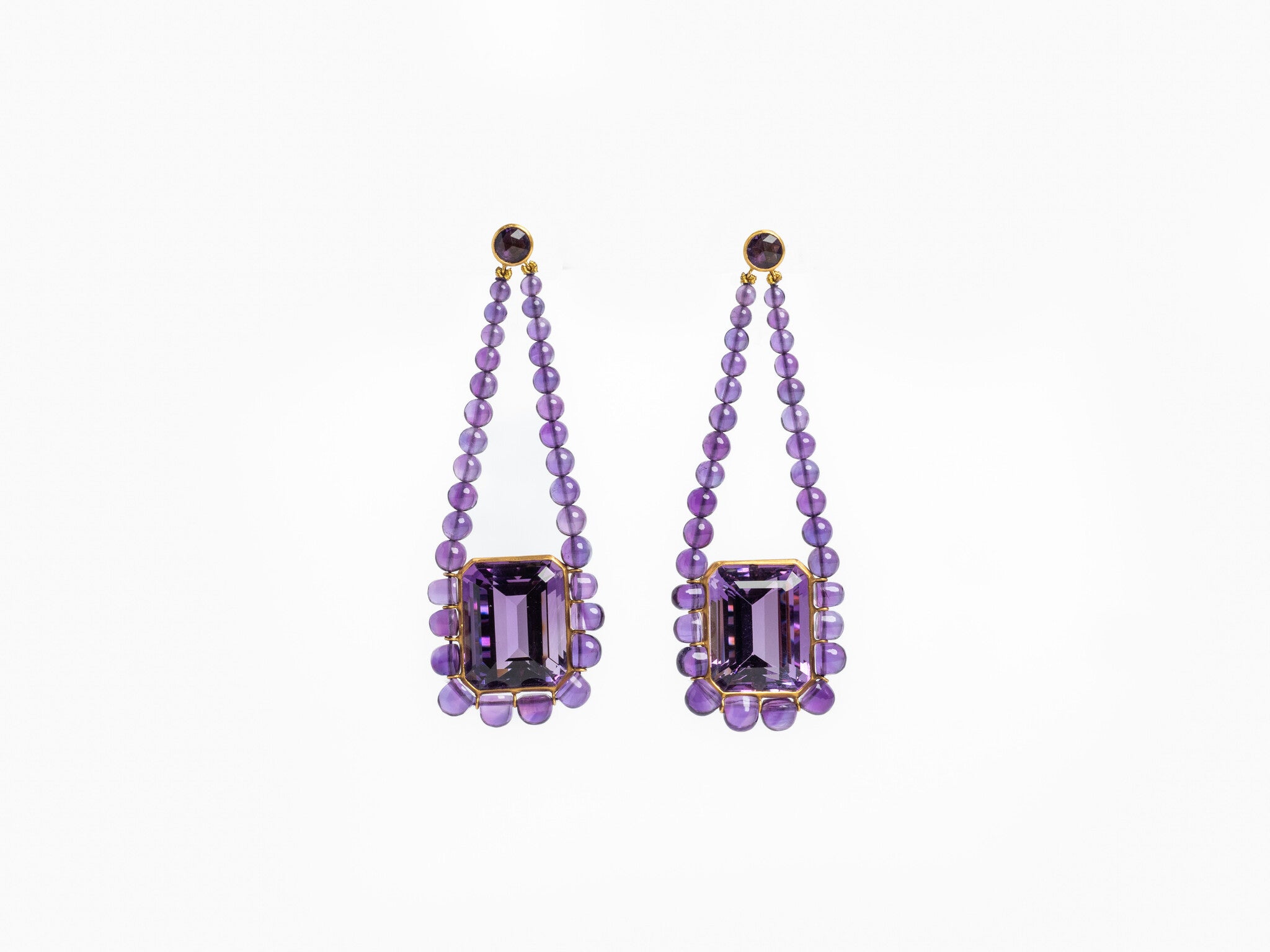 AMETHYST CHUNKY EARRINGS