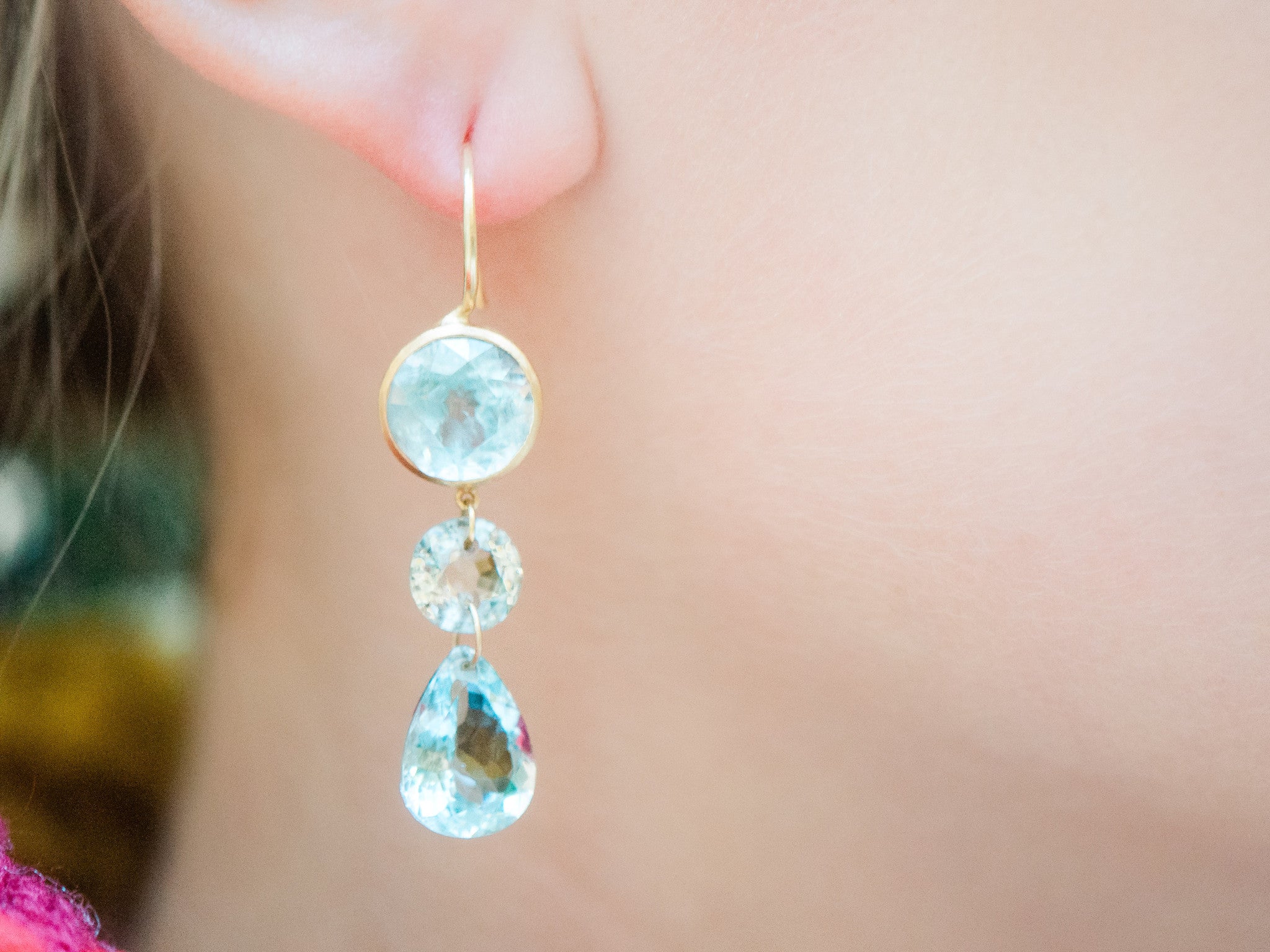 AQUAMARINE ELIZABETH T EARRINGS