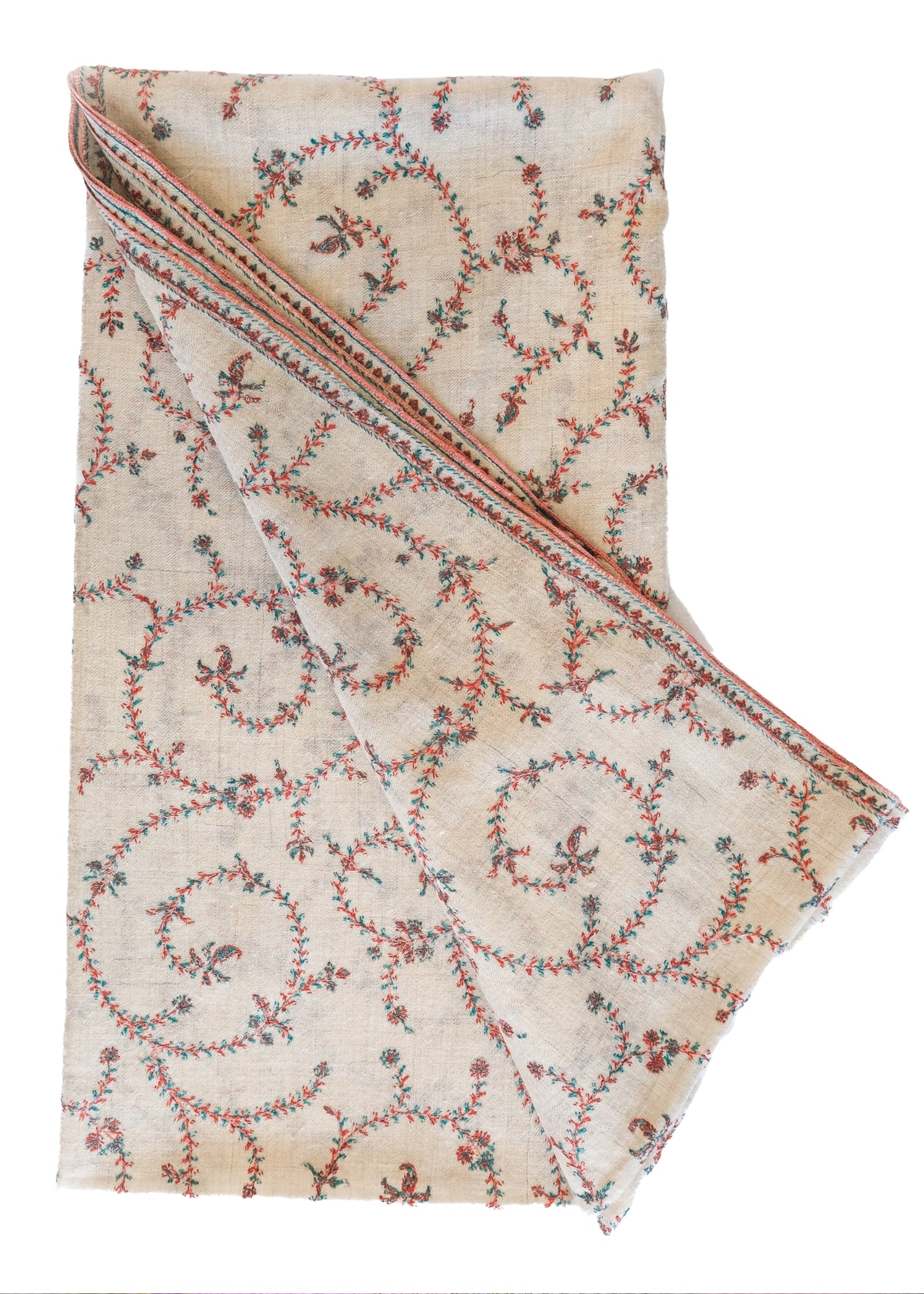 YASER | IVORY SWIRL EMBROIDERED SHAWL