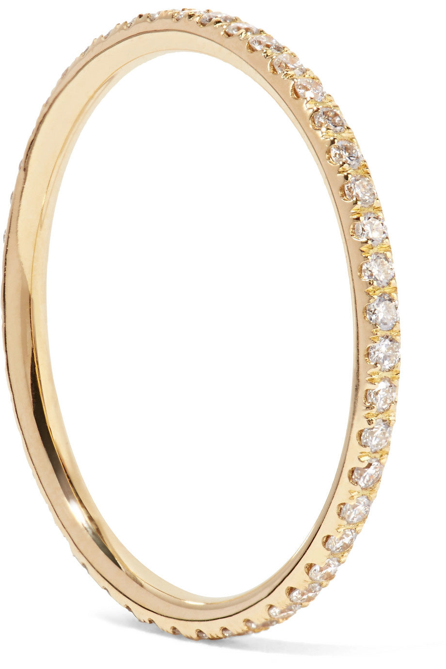 WHITE DIAMOND & YELLOW GOLD THREAD RING