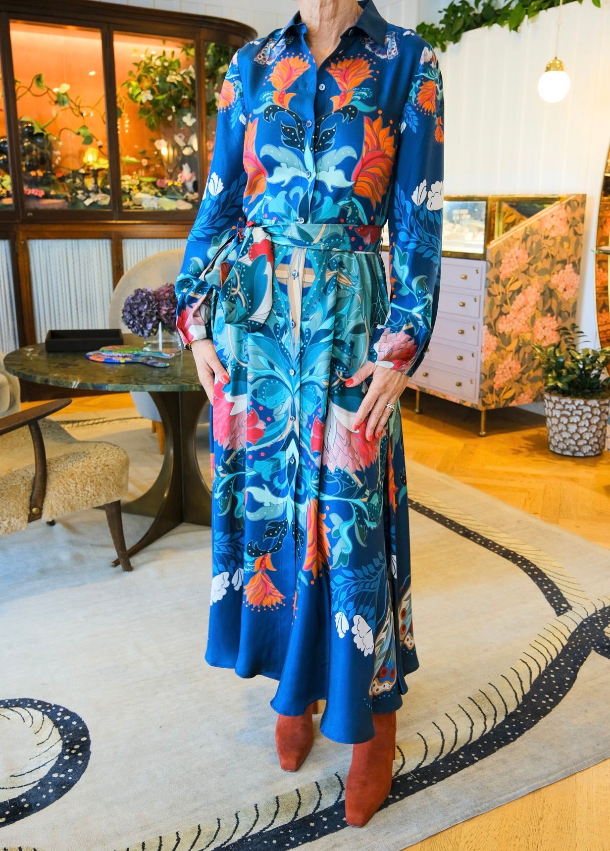 FRANCO FERRARI | LONG SLEEVE PRINTED SHIRTDRESS