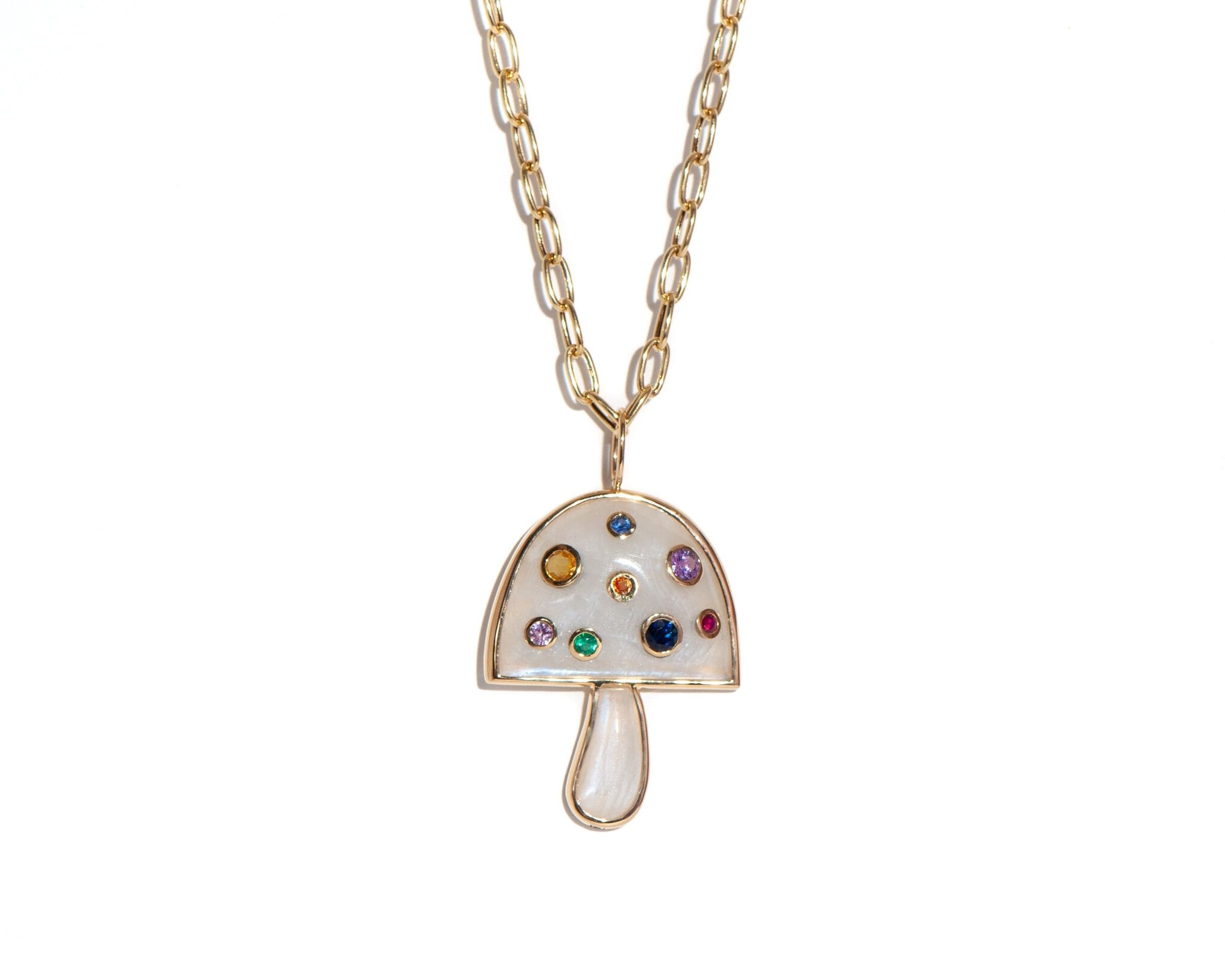 BRENT NEALE | LARGE 18" MAGIC MUSHROOM PENDANT NECKLACE