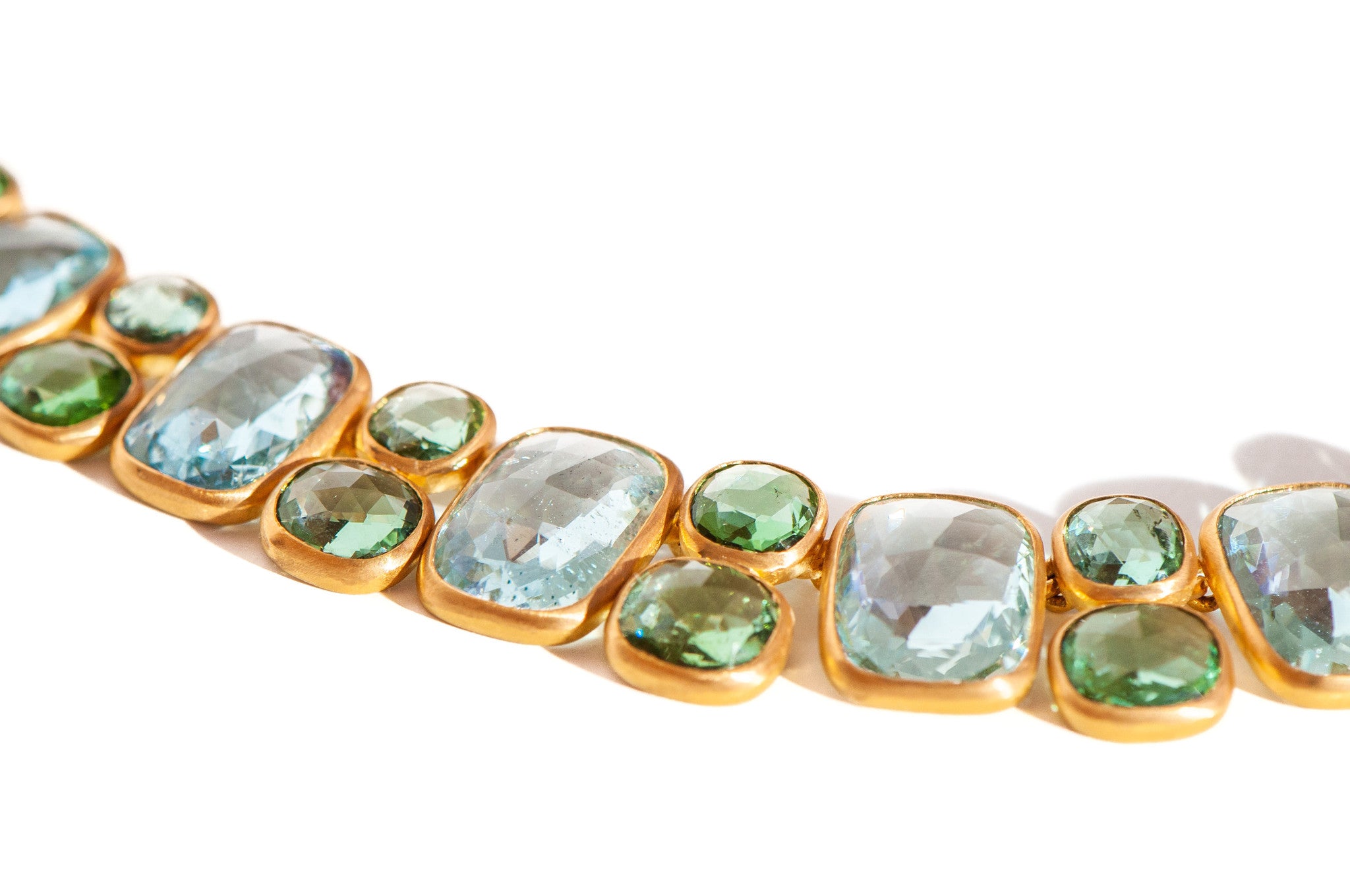 AQUAMARINE AND GREEN TOURMALINE NECKLACE