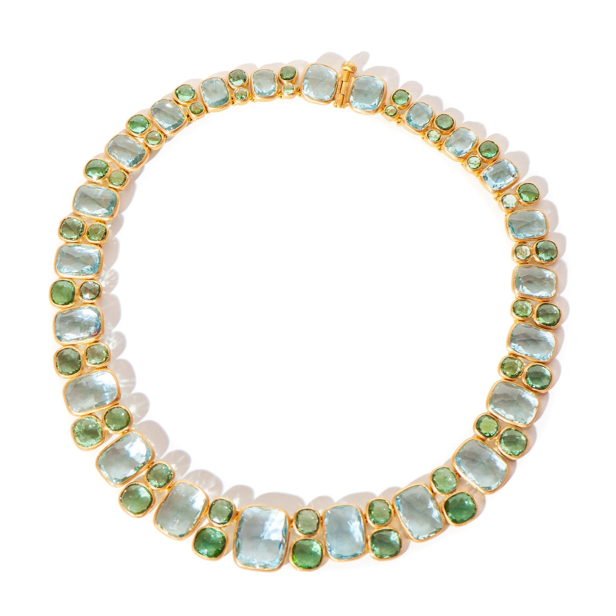 AQUAMARINE AND GREEN TOURMALINE NECKLACE