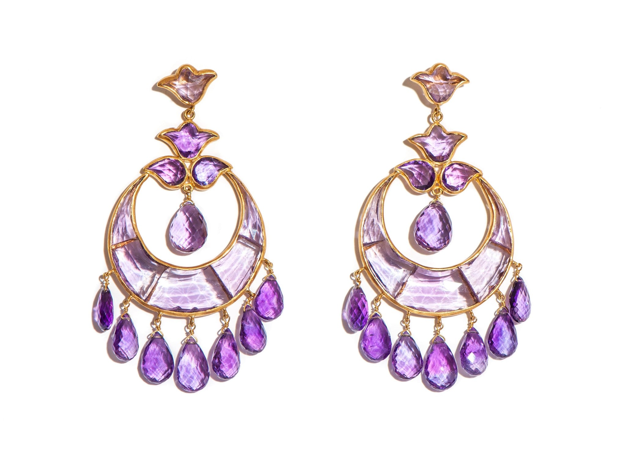 AMYTHYST CRESCENT EARRINGS