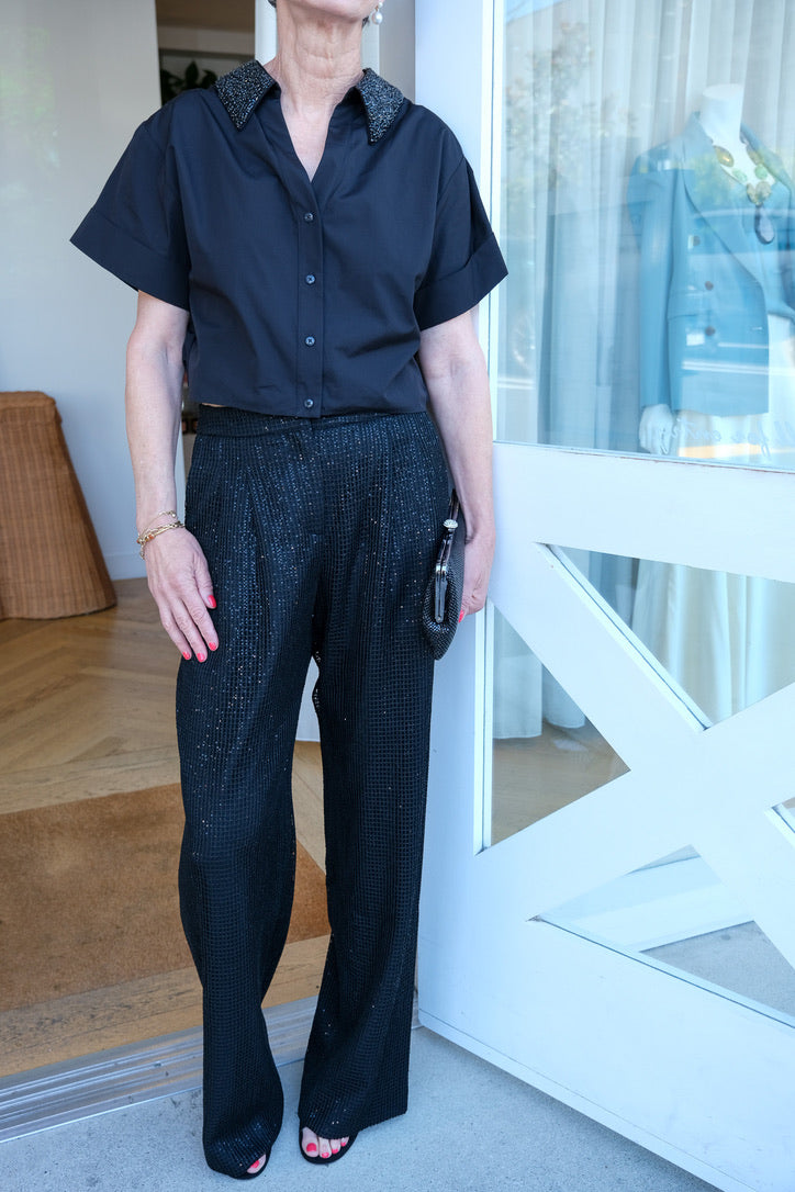 TWP | POP FOREVER AND ALWAYS CRYSTAL COLLAR TOP