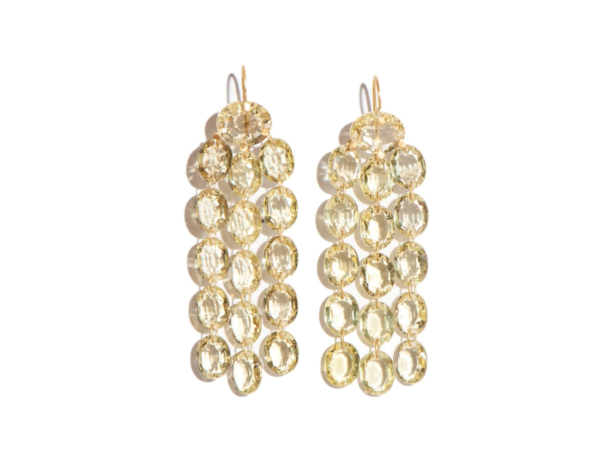 LEMON QUARTZ GEM WATERFALL EARRINGS