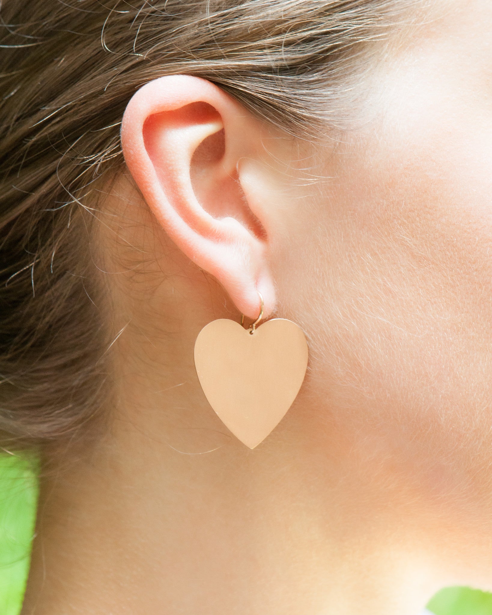 IRENE LARGE HEART EARRINGS ROSE GOLD