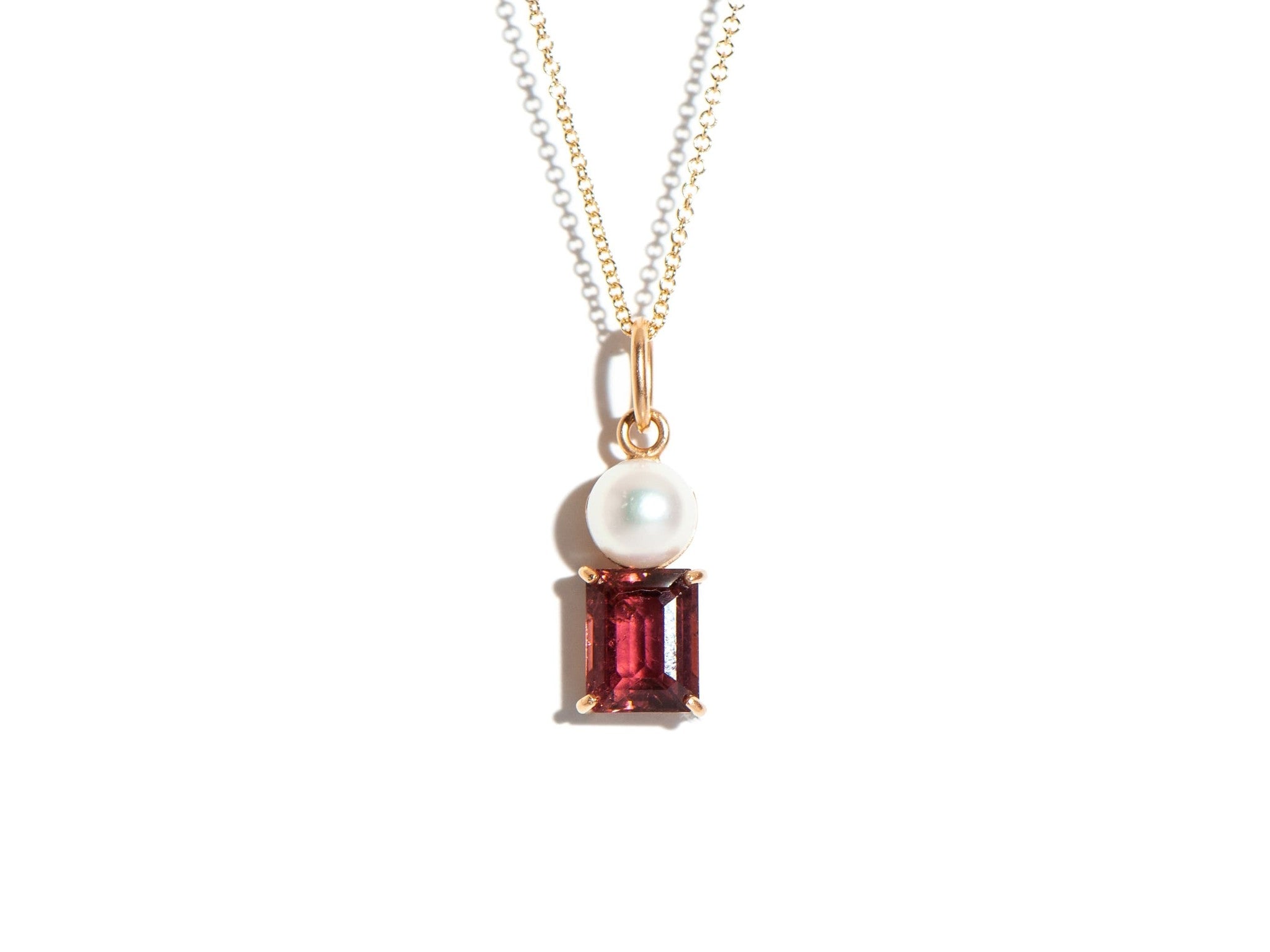 AKOYA PEARL AND PINK TOURMALINE PENDANT