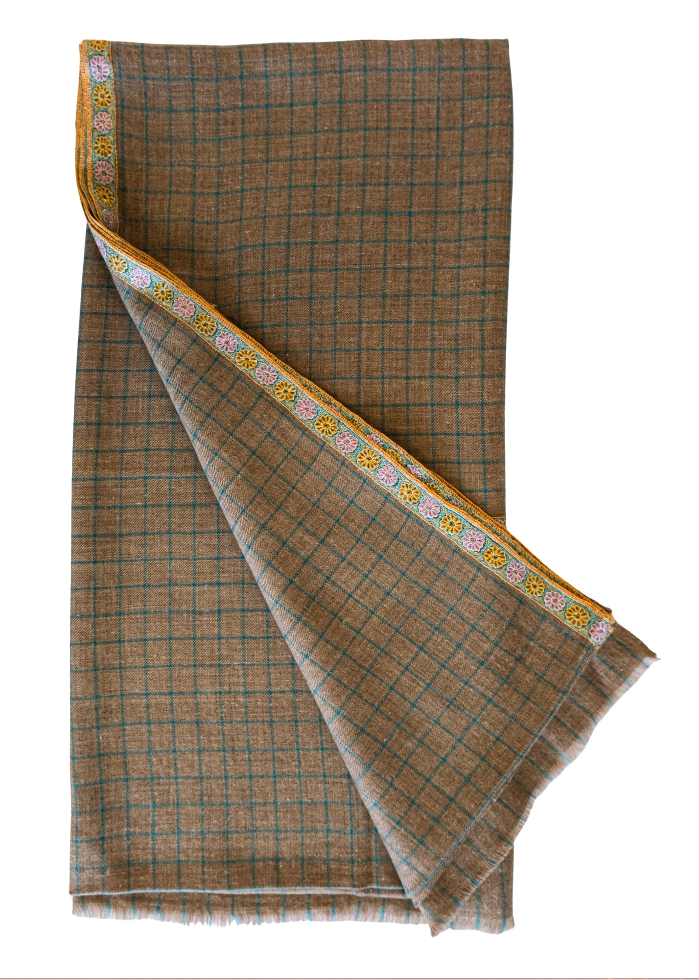 YASER | CHECK SLIM EDGE SHAWL