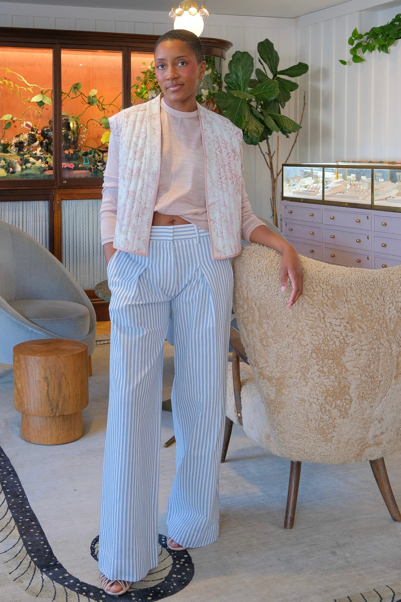 FORTE FORTE | STRIPE SARTORIAL WIDE LEG PANT