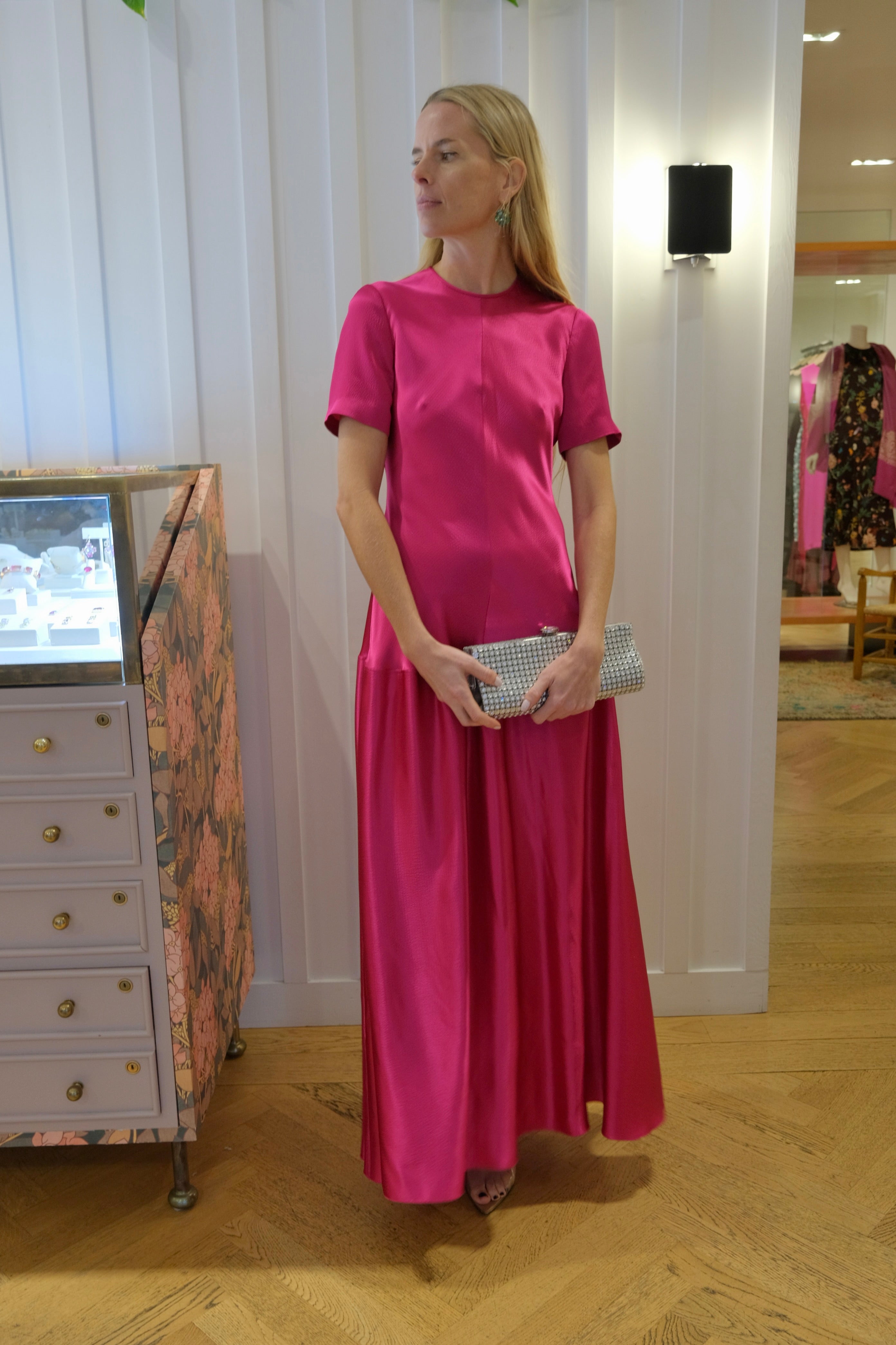 FFORME | HAMMERED SATIN MAXI DRESS