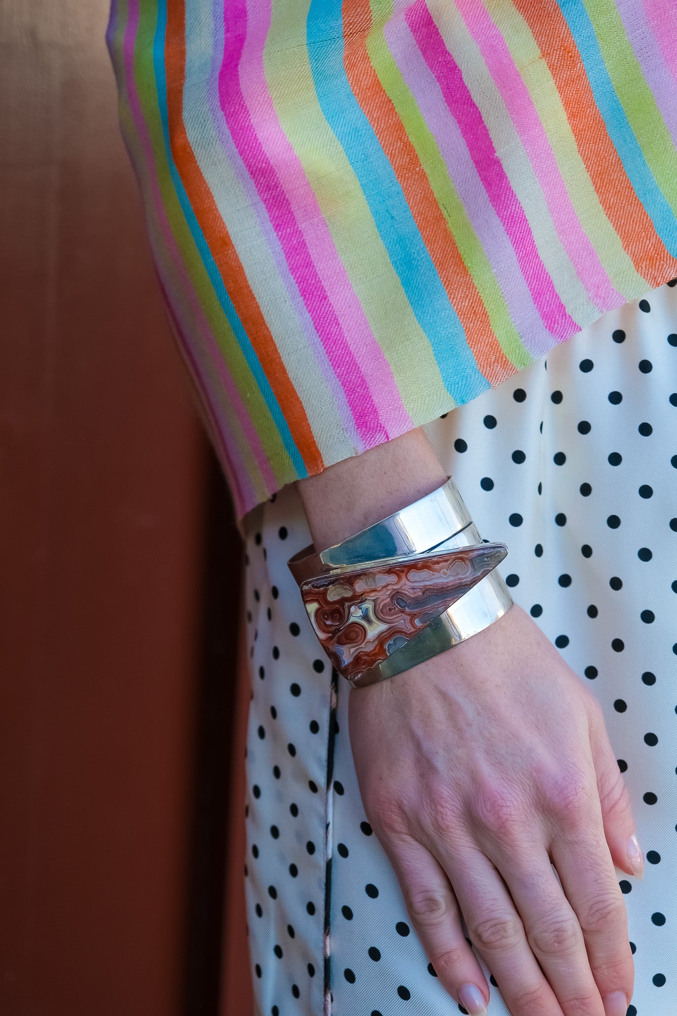 JODY CANDIRAN | CUFF WITH CRAZY LACE AGATE