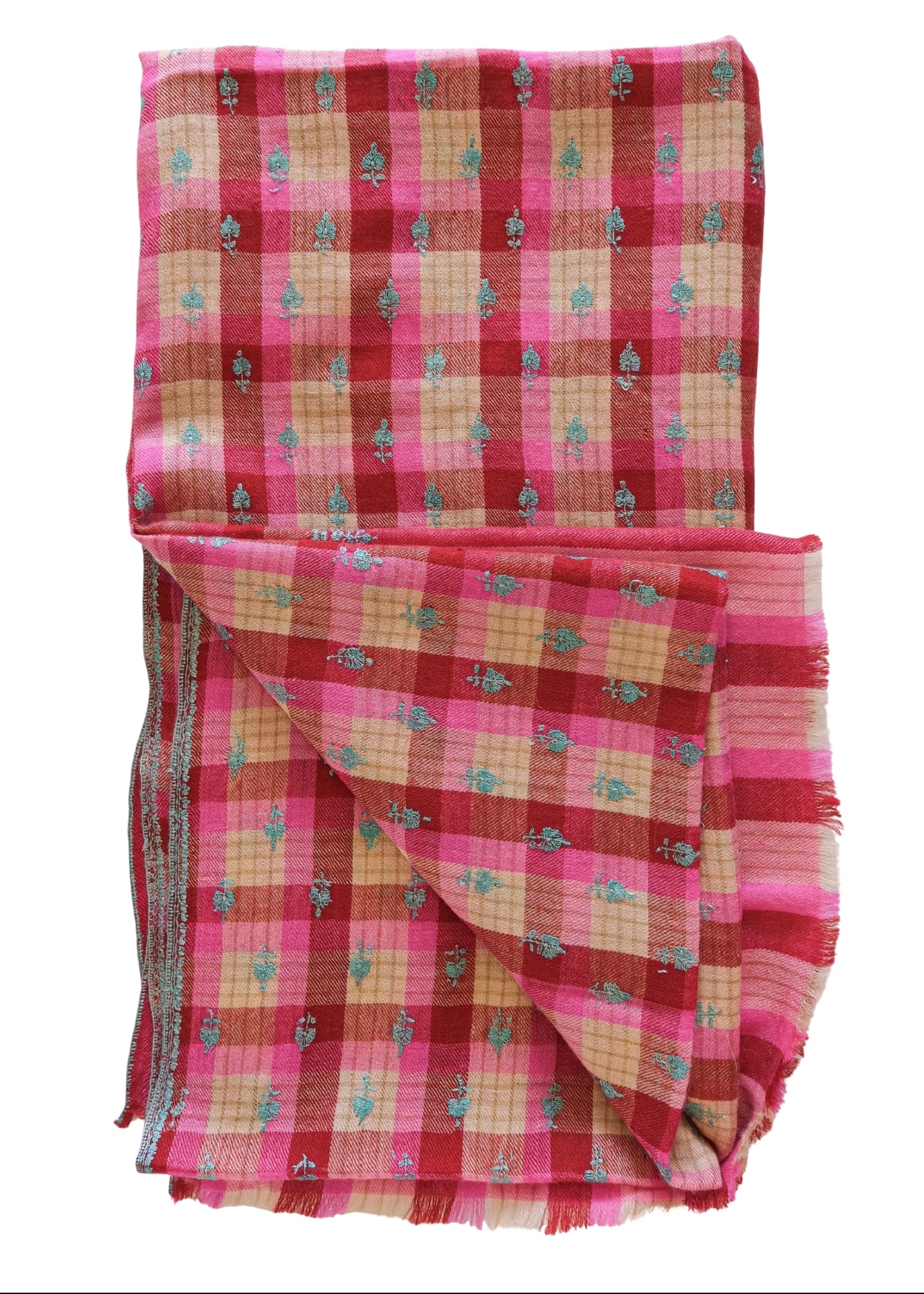 YASER | CHECK MINI FLOWER SHAWL