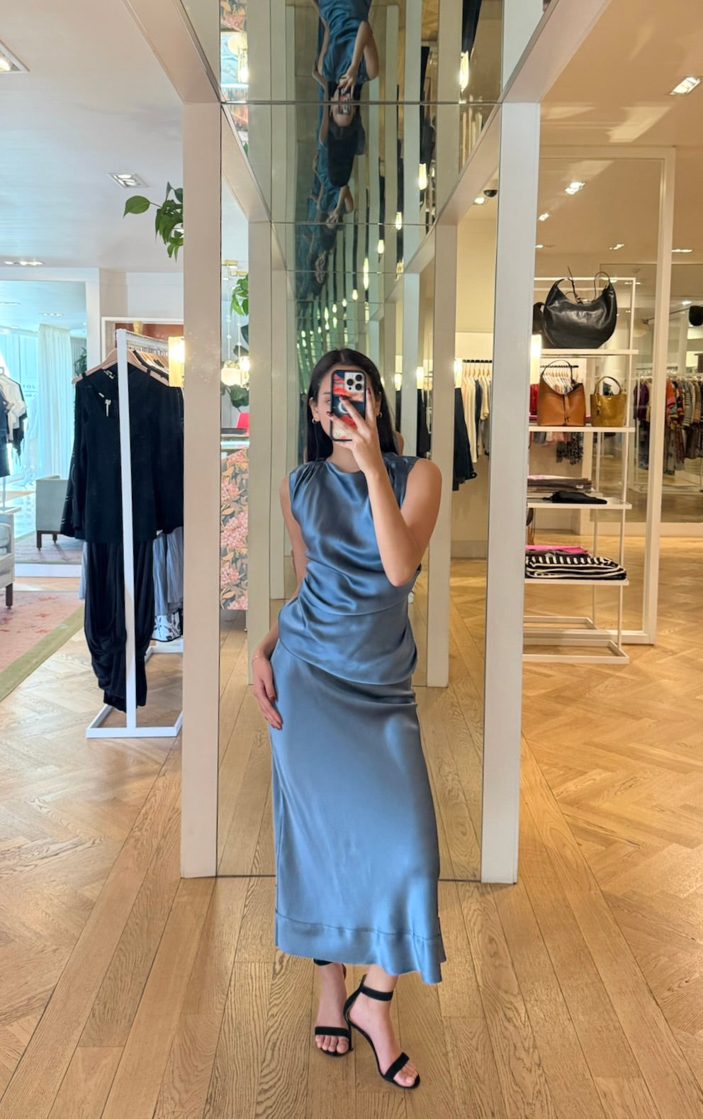 LEE MATTHEWS | SILK SATIN STELLA DRAPE TOP