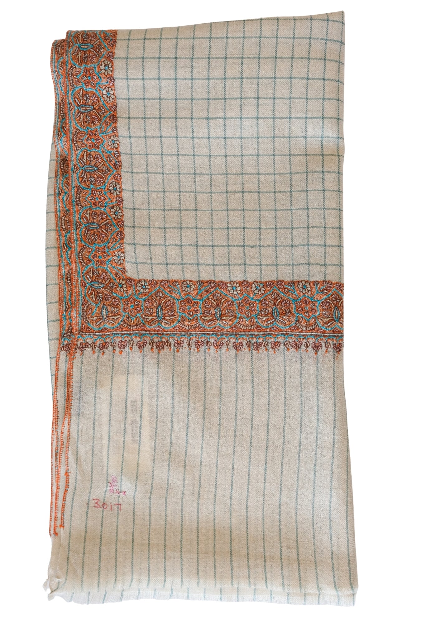YASER | CHECK INTRICATE BORDER SHAWL