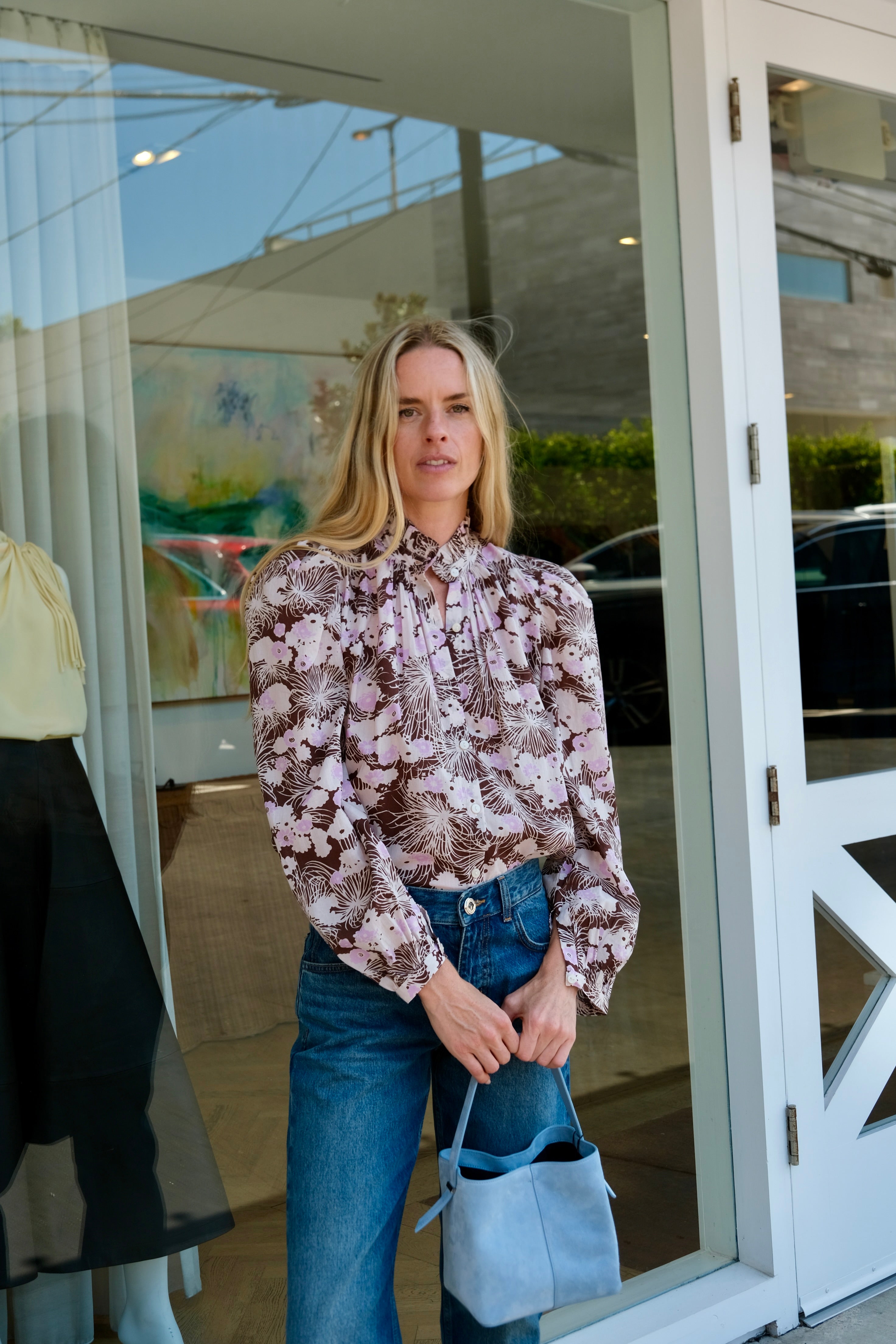 ALIX OF BOHEMIA | PRINTED ANNABEL DANDELION DUSK SHIRT | WOMEN'S LUXURY DESIGNER CLOTHING, SHOES, HANDBAGS & JEWELRY | CAPITOL CHARLOTTE, NC & BRENTWOOD, CA