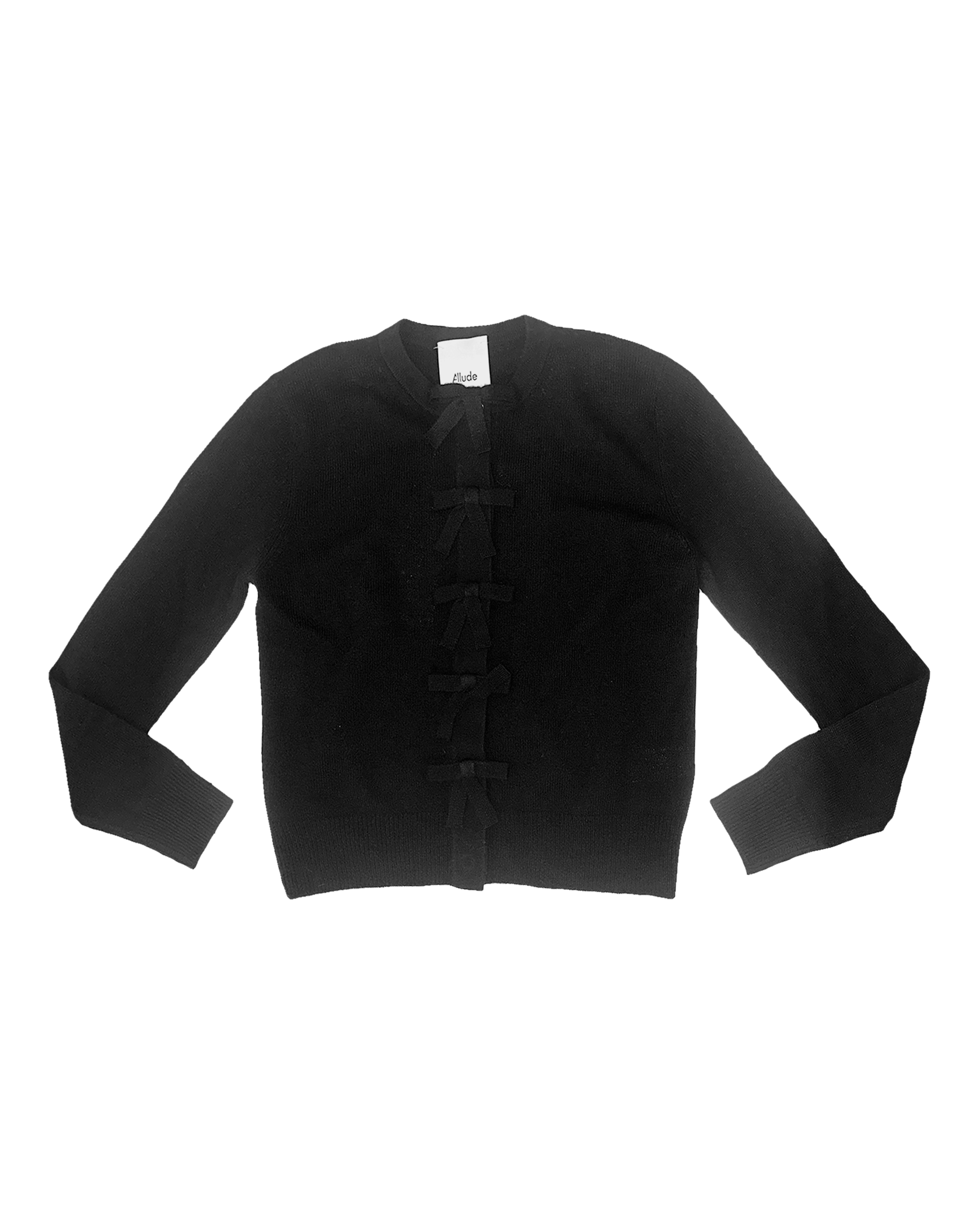 ALLUDE | LONG SLEEVE BOW CARDIGAN