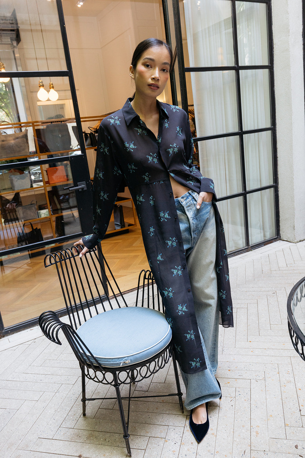 AURALEE | PRINTED AIRY SE GEORGETTE MIDI DRESS | WOMEN'S LUXURY DESIGNER CLOTHING, SHOES, HANDBAGS & JEWELRY | CAPITOL CHARLOTTE, NC & BRENTWOOD, CA