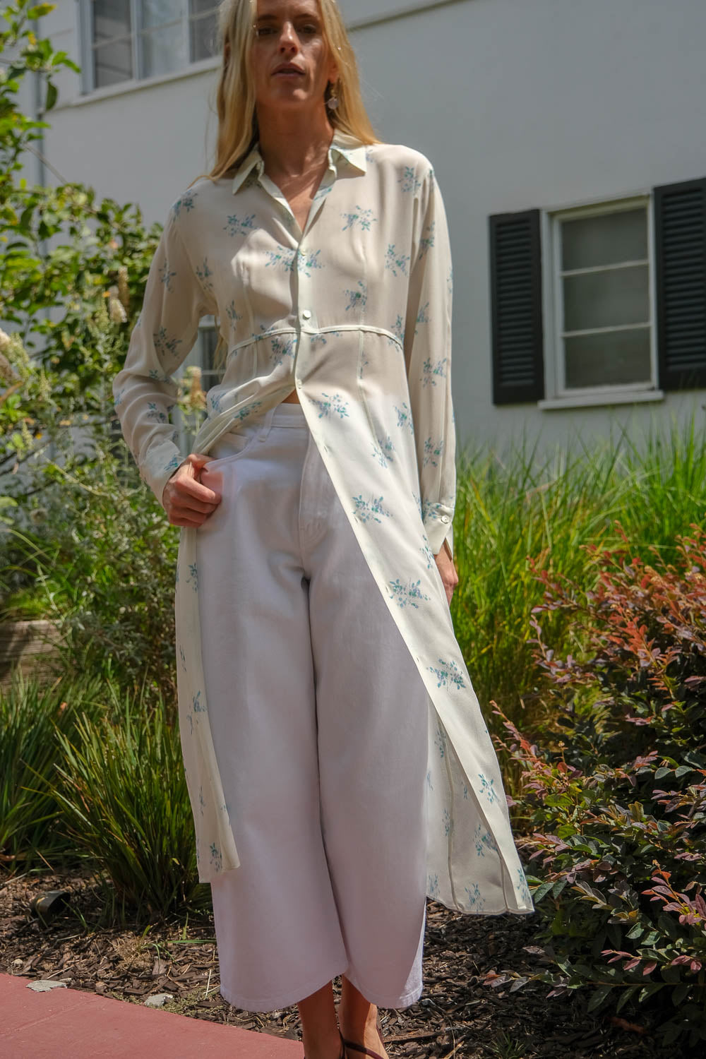 AURALEE | PRINTED AIRY SE GEORGETTE MIDI DRESS | WOMEN'S LUXURY DESIGNER CLOTHING, SHOES, HANDBAGS & JEWELRY | CAPITOL CHARLOTTE, NC & BRENTWOOD, CA