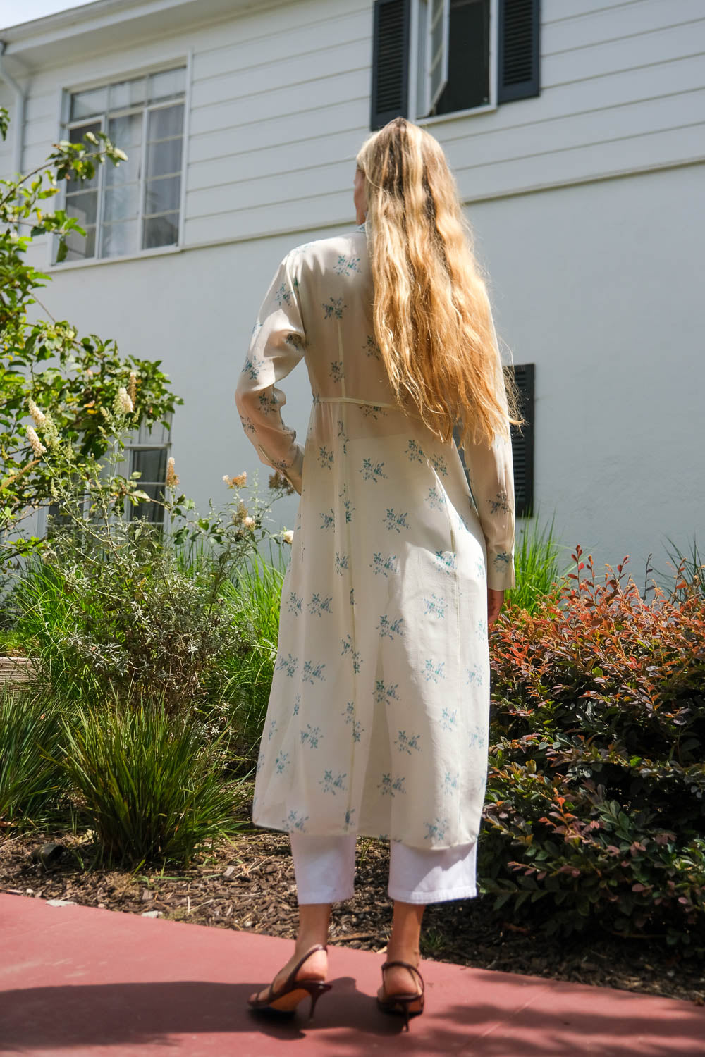 AURALEE | PRINTED AIRY SE GEORGETTE MIDI DRESS | WOMEN'S LUXURY DESIGNER CLOTHING, SHOES, HANDBAGS & JEWELRY | CAPITOL CHARLOTTE, NC & BRENTWOOD, CA