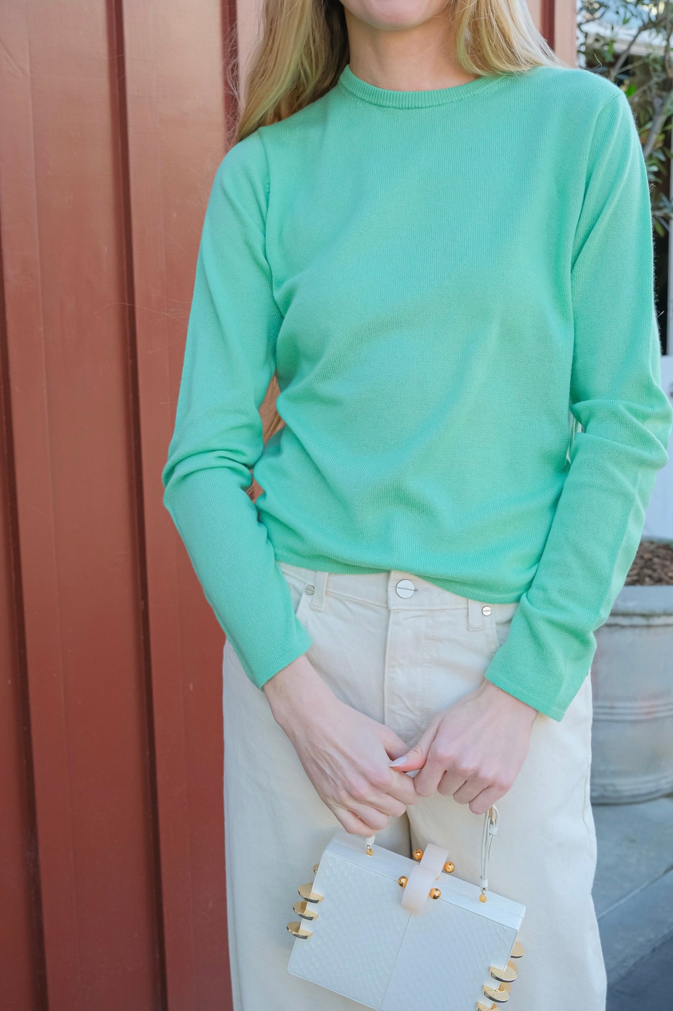 AURALEE | MINT GREEN CASHMERE SILK KNIT | CAPITOL CHARLOTTE, NC