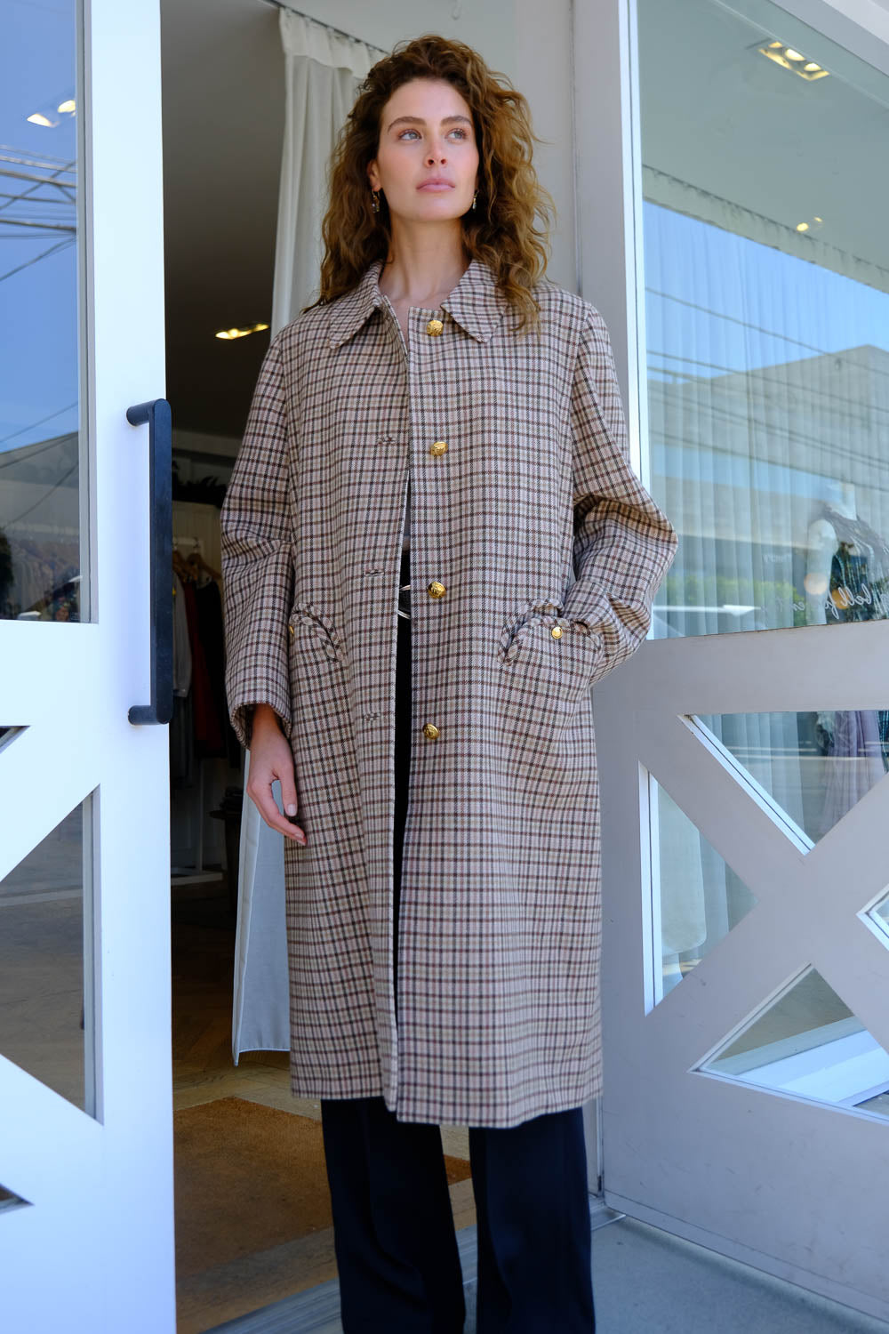 BLAZE | PLAID AGAPE WOOLY COAT | WOMEN'S LUXURY DESIGNER CLOTHING, JEWELRY & ACCESSORIES | CAPITOL CHARLOTTE, NC & BRENTWOOD, CA