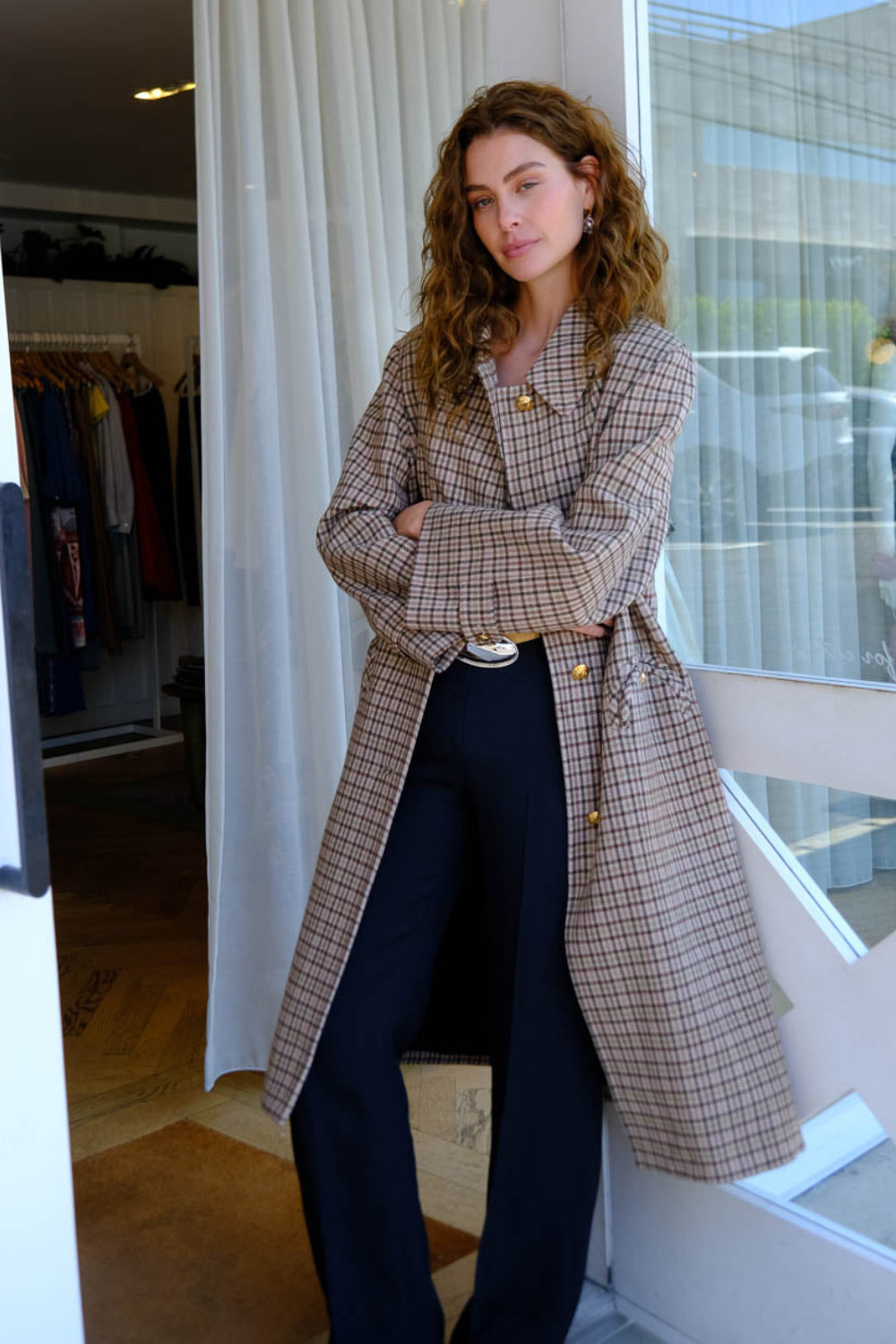 BLAZE | PLAID AGAPE WOOLY COAT | WOMEN'S LUXURY DESIGNER CLOTHING, JEWELRY & ACCESSORIES | CAPITOL CHARLOTTE, NC & BRENTWOOD, CA