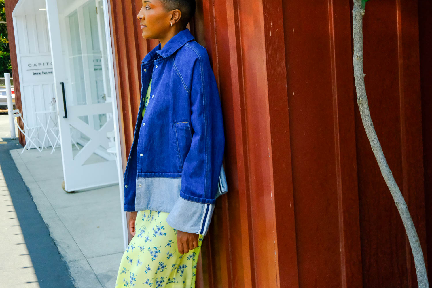 BRANDON MAXWELL | DENIM WELLS TRAPEZE JACKET | WOMEN'S LUXURY DESIGNER CLOTHING, SHOES, HANDBAGS & JEWELRY | CAPITOL CHARLOTTE, NC & BRENTWOOD, CA