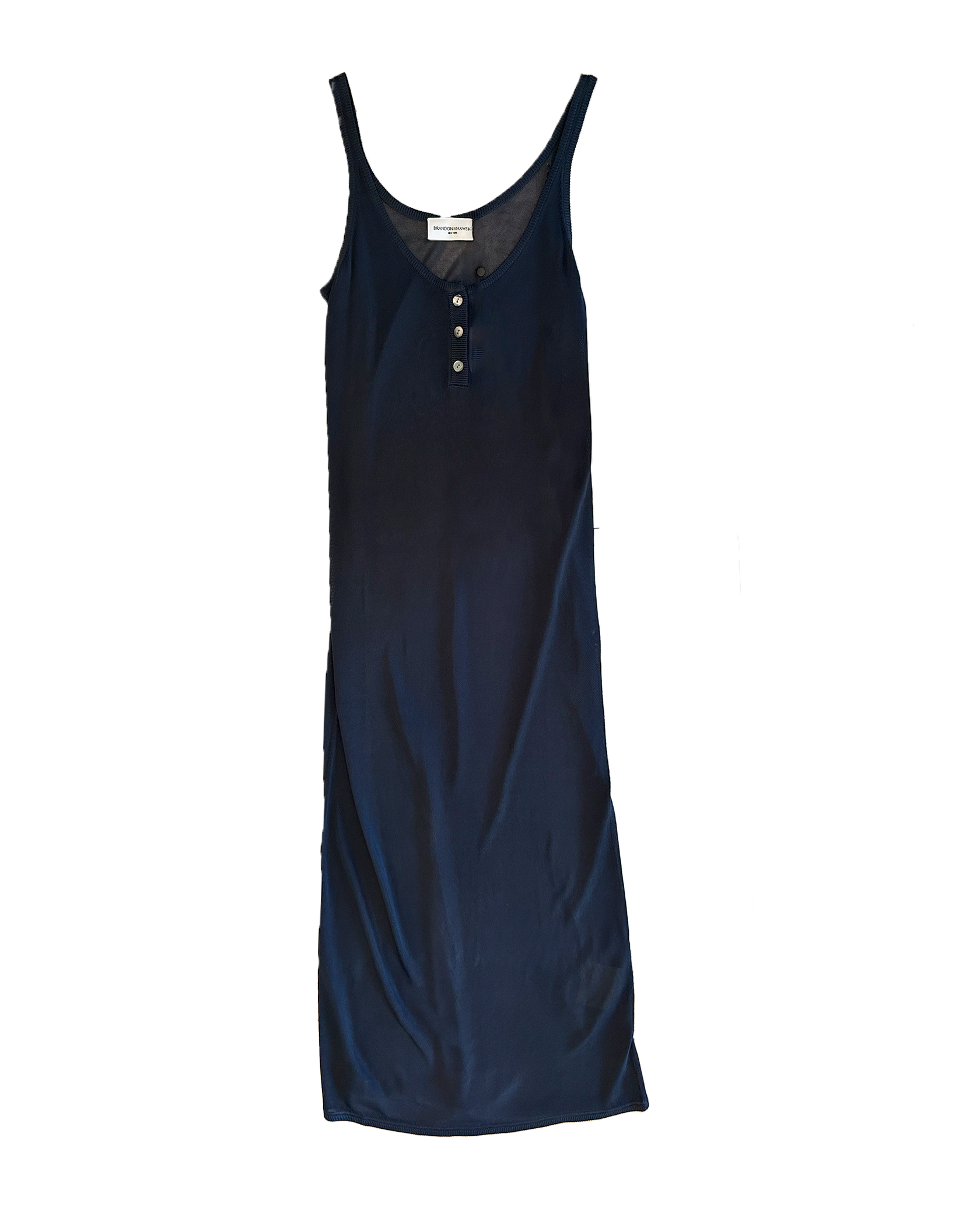 BRANDON MAXWELL | SLEEVELESS CATHERINE HENLEY TANK DRESS
