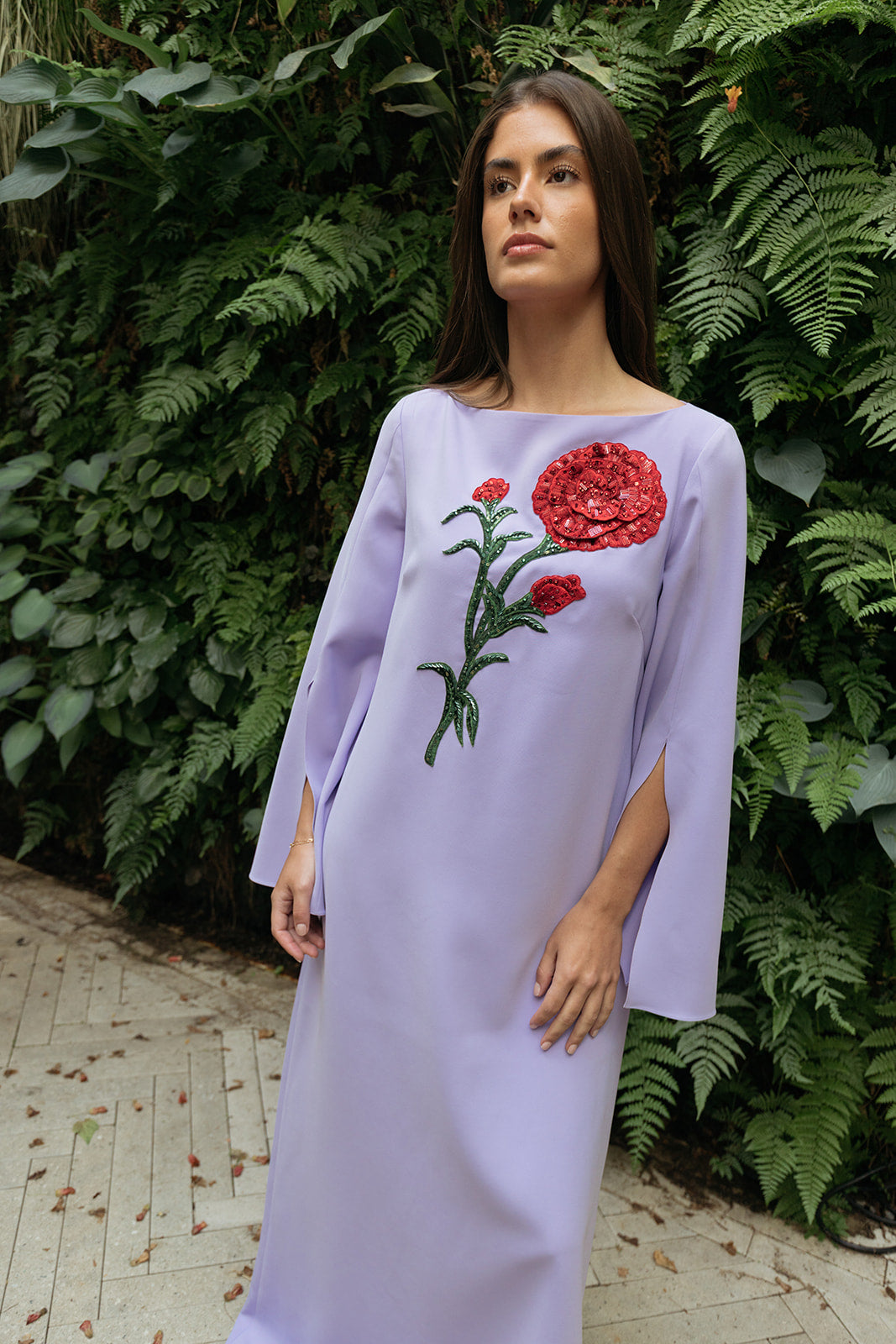 CAROLINA HERRERA | EMBELLISHED SPLIT SLV CAFTAN | WOMEN'S LUXURY DESIGNER CLOTHING, SHOES, HANDBAGS & JEWELRY | CAPITOL CHARLOTTE, NC & BRENTWOOD, CA