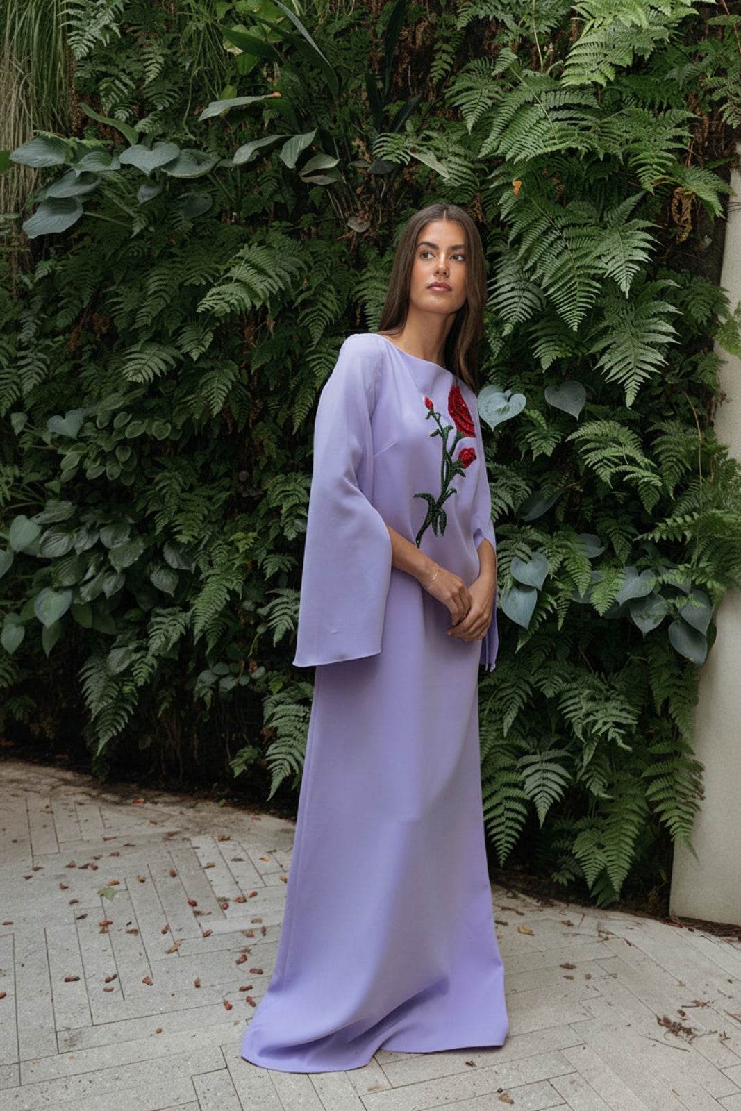 CAROLINA HERRERA | EMBELLISHED SPLIT SLV CAFTAN | WOMEN'S LUXURY DESIGNER CLOTHING, SHOES, HANDBAGS & JEWELRY | CAPITOL CHARLOTTE, NC & BRENTWOOD, CA